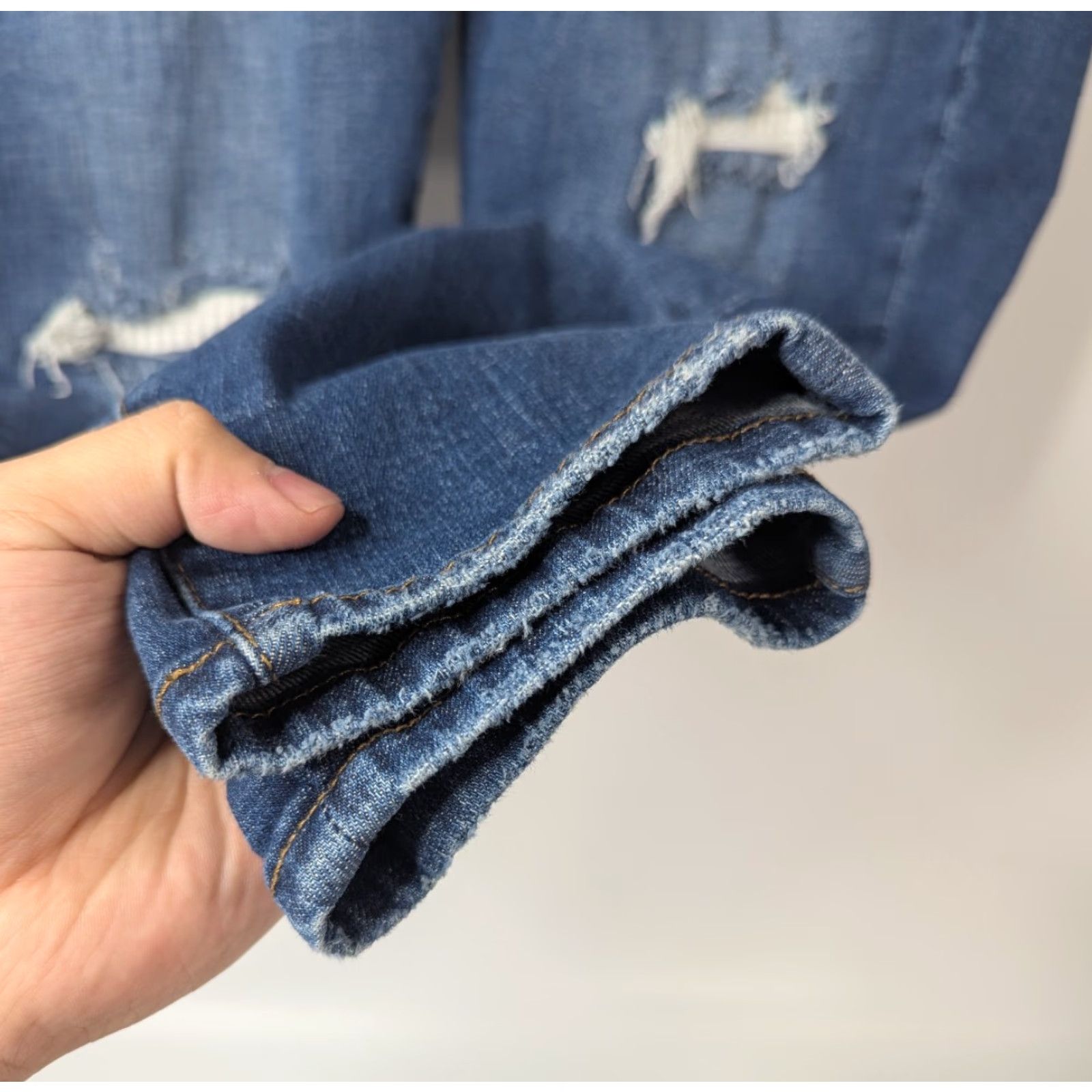 Denime Judy Blue Denim Skinny Jeans Button Fly Thermal Patches Womens 16W JB88307 MD-S Size 38" / US 16 / IT 52 - 4 Thumbnail