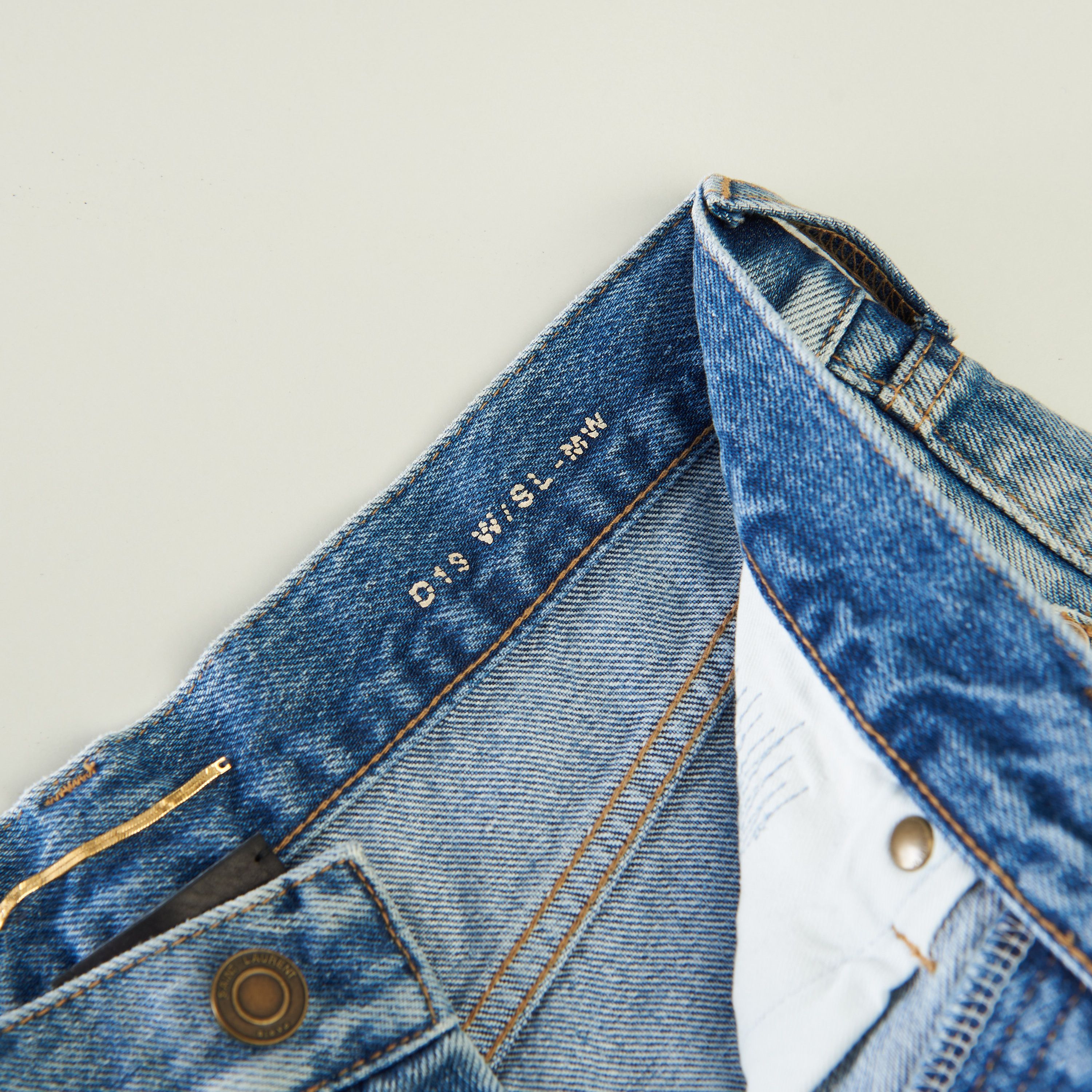 Saint Laurent Paris YSL High Waist - Slim Fit Jeans In Santa Monica Blue Denim Size 29" - 14 Thumbnail