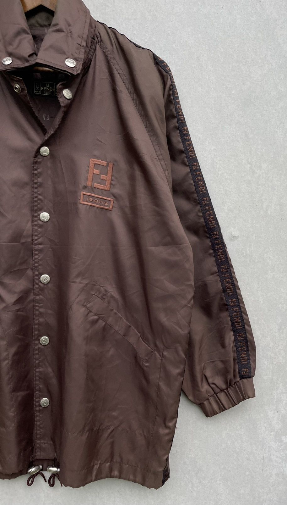 Fendi 🔥Vintage Fendi Roma Big Logo With Hidden Hoodie Light Jacket Size US XL / EU 56 / 4 - 4 Thumbnail