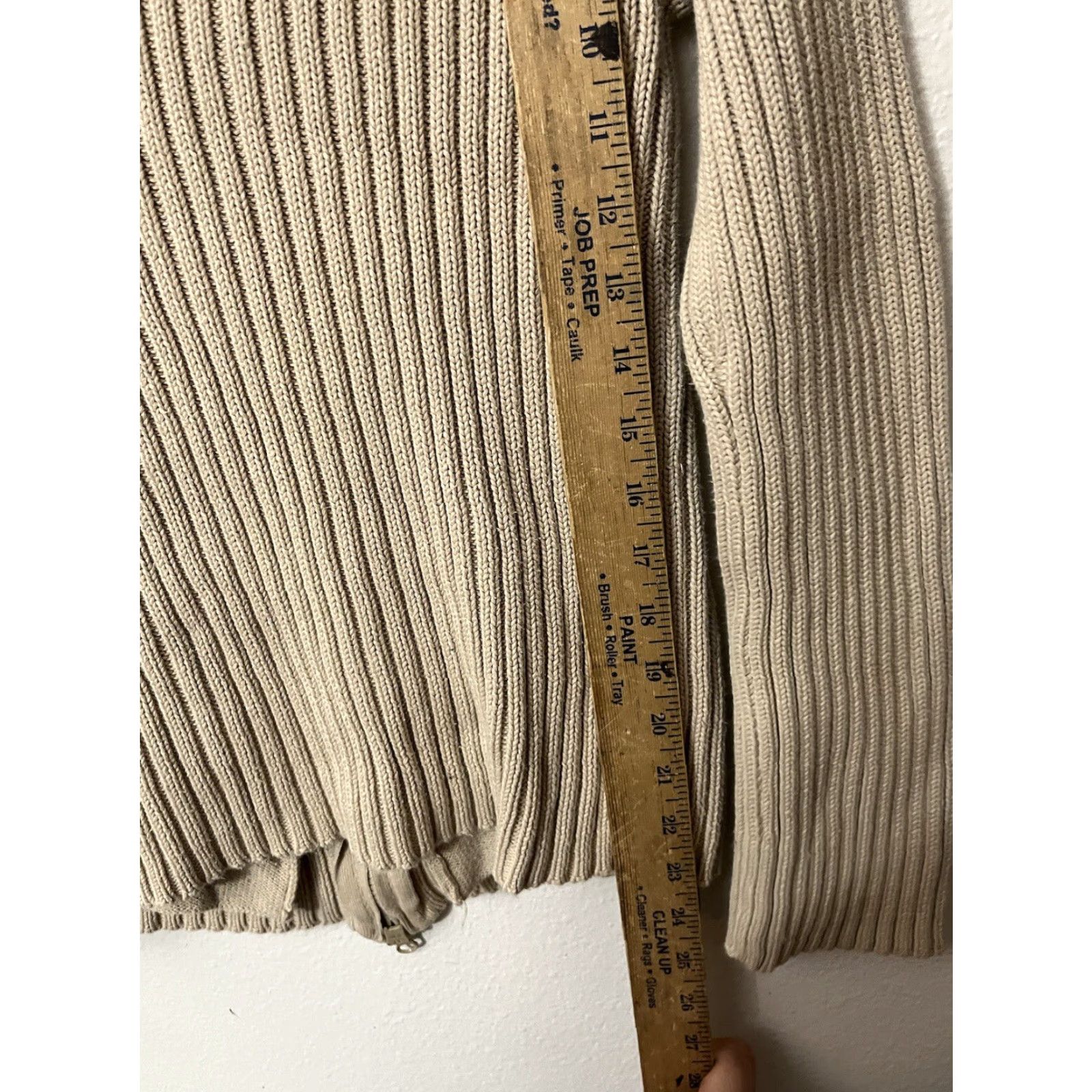 J.Crew VINTAGE J.CREW Sweater Adult Medium Beige 100% Cotton Turtleneck Full Zip Women Size M / US 6-8 / IT 42-44 - 4 Thumbnail