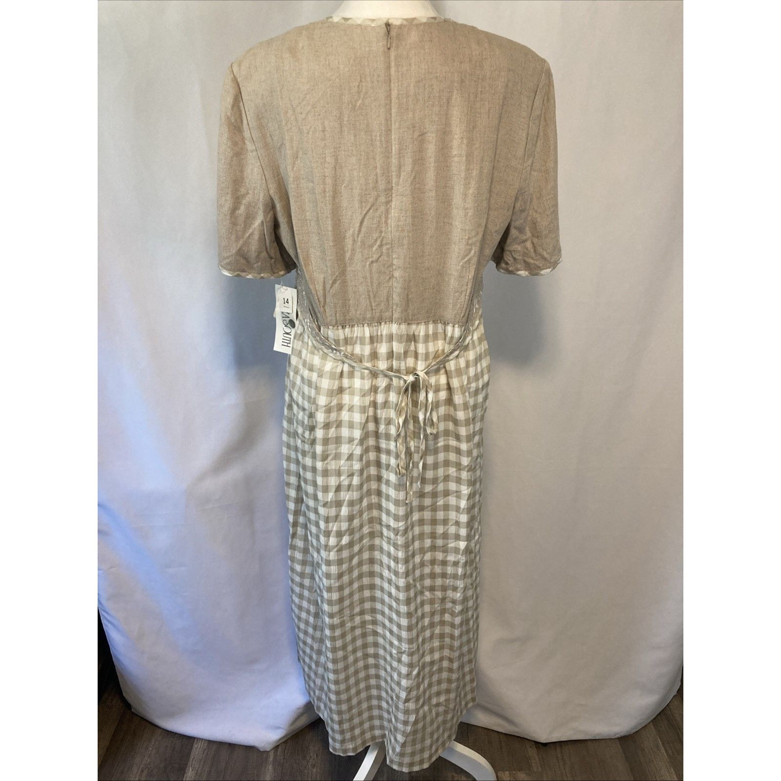 Other Vtg Plaza South Dress Women’s 14 Cottage Gingham Prairie NEW Size XL / US 12-14 / IT 48-50 - 4 Thumbnail