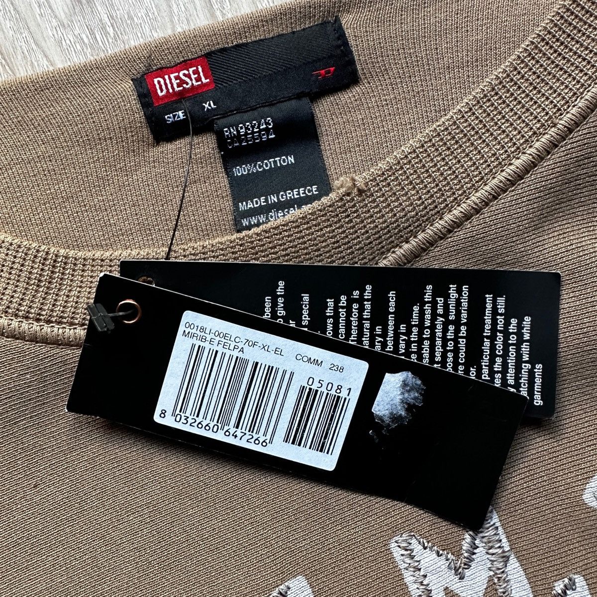 Diesel DIESEL Men’s XL Premium Cotton Sweatshirt - Made in Greece Size US XL / EU 56 / 4 - 4 Thumbnail