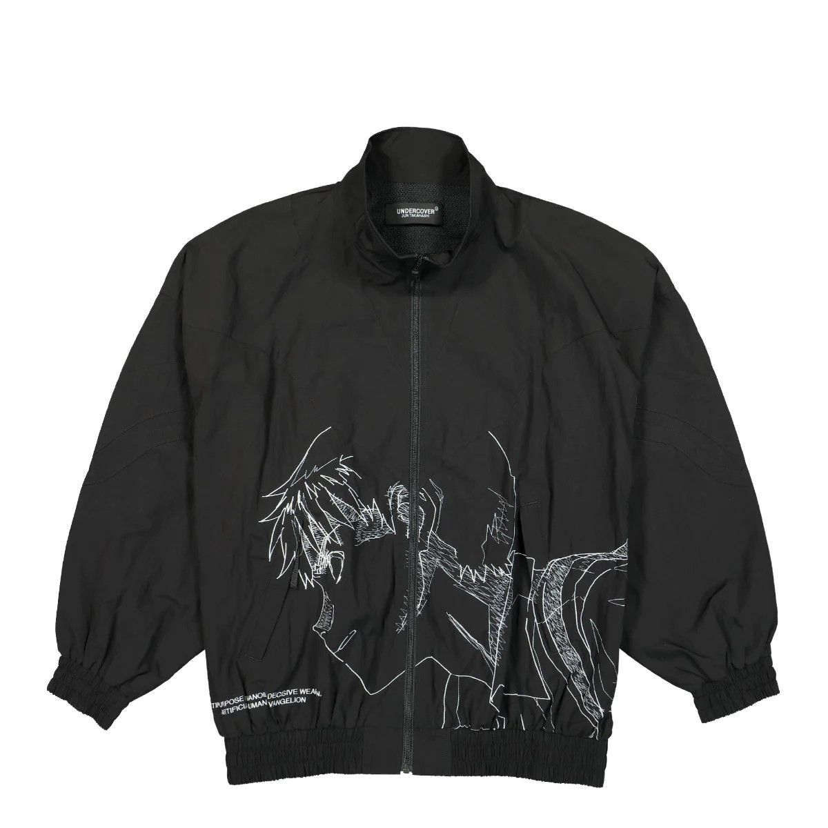 image of Undercover X Neon Genesis Evangelion Shell Track Jacket in Black, Men's (Size Large)