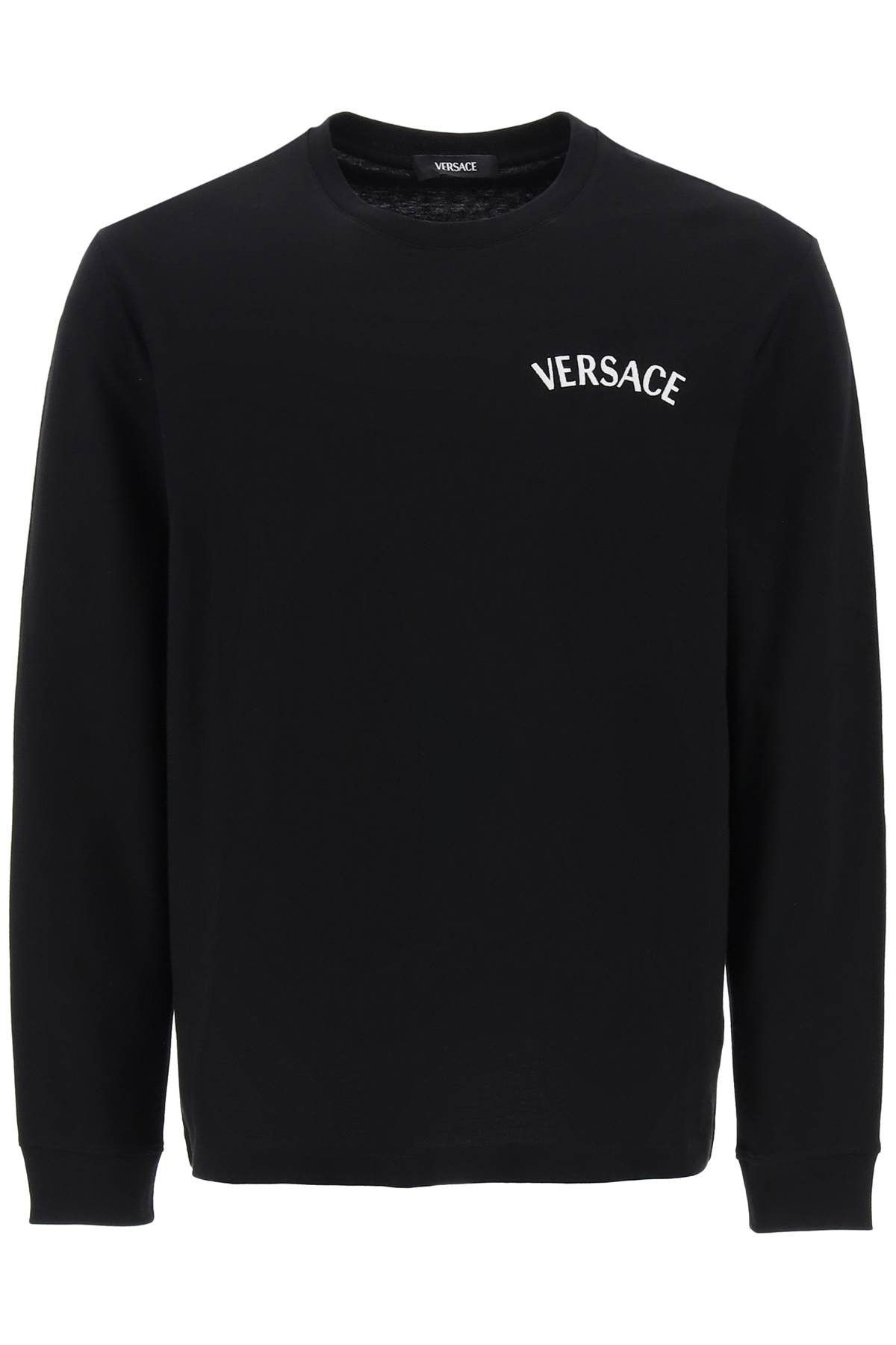 image of Versace Milano Stamp Long-Sleeved T-Shirt in Black, Men's (Size XL)