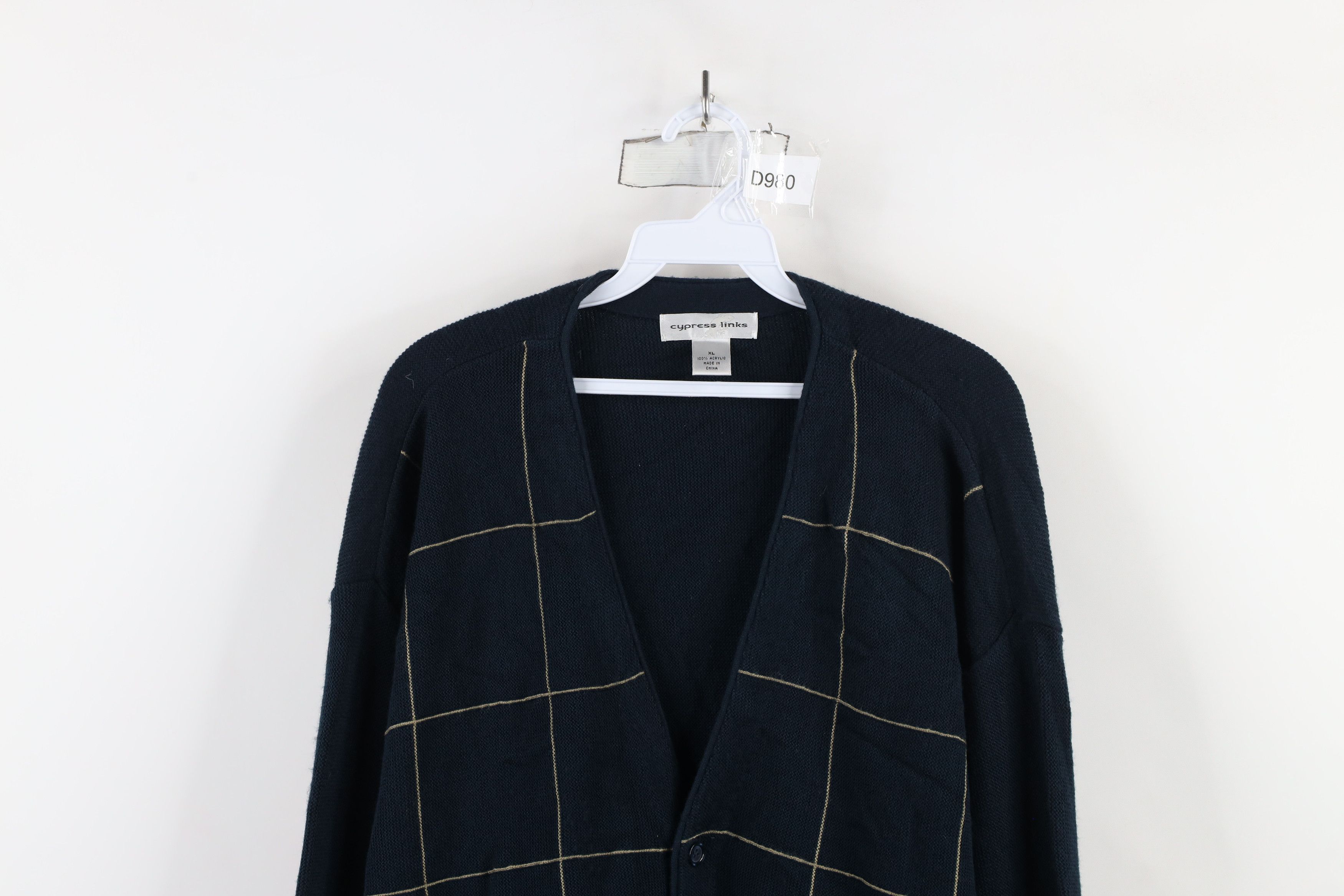 Vintage Vintage 90s Streetwear Button Cardigan Sweater Navy Blue Size US XL / EU 56 / 4 - 2 Thumbnail