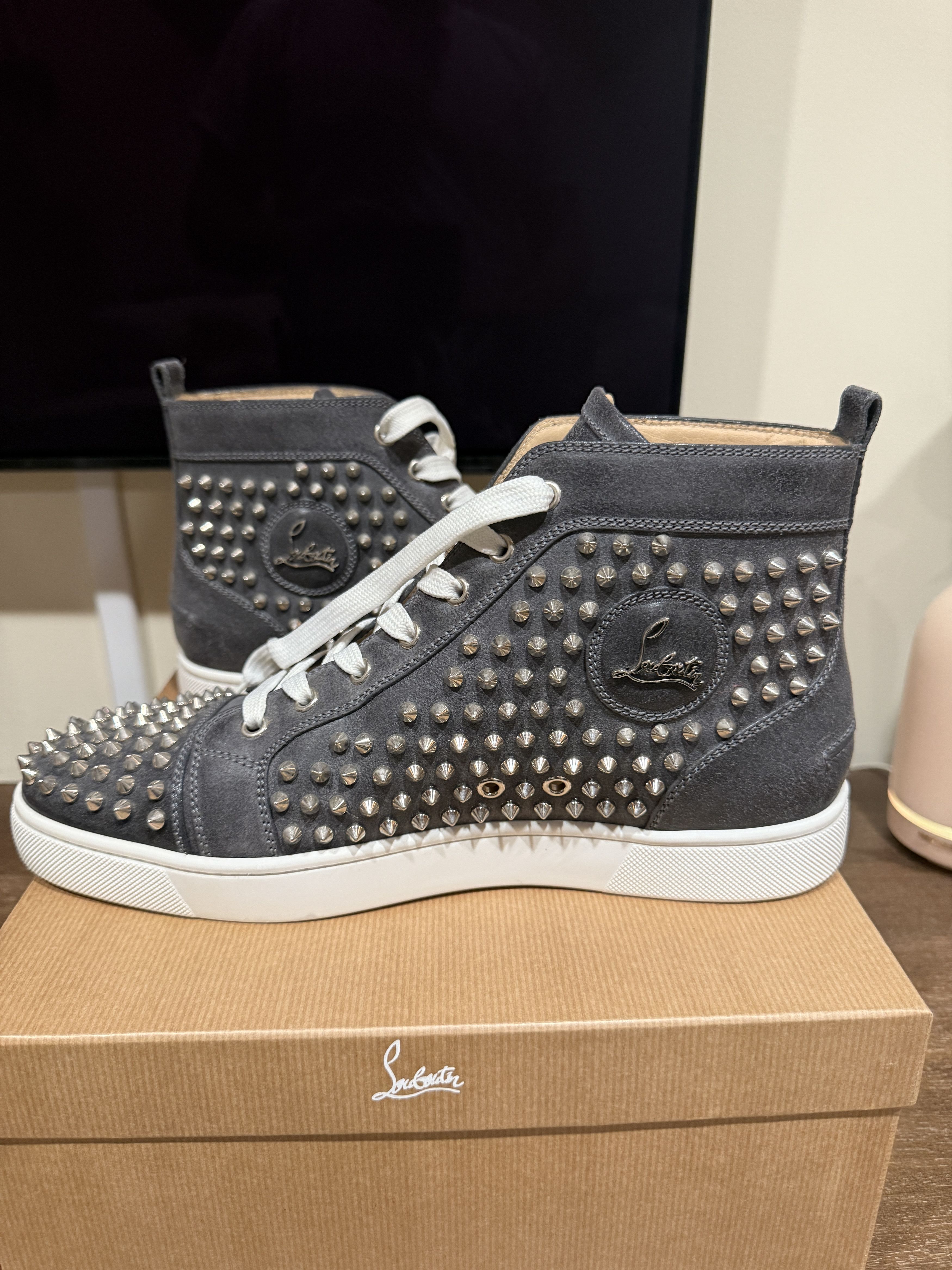 Christian Louboutin Louis Flat Spikes Grey/Silver Size 44 Size US 11 / EU 44 - 6 Thumbnail