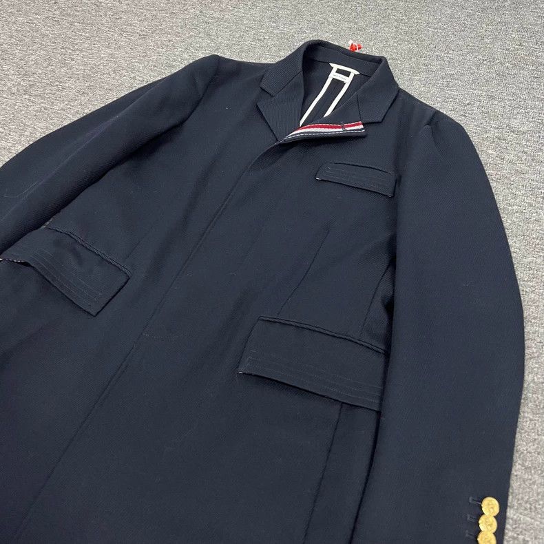 Thom Browne Thom BrowneStriped collar gold-buttoned coat 2503-Nextarrow Size US S / EU 44-46 / 1 - 3 Thumbnail