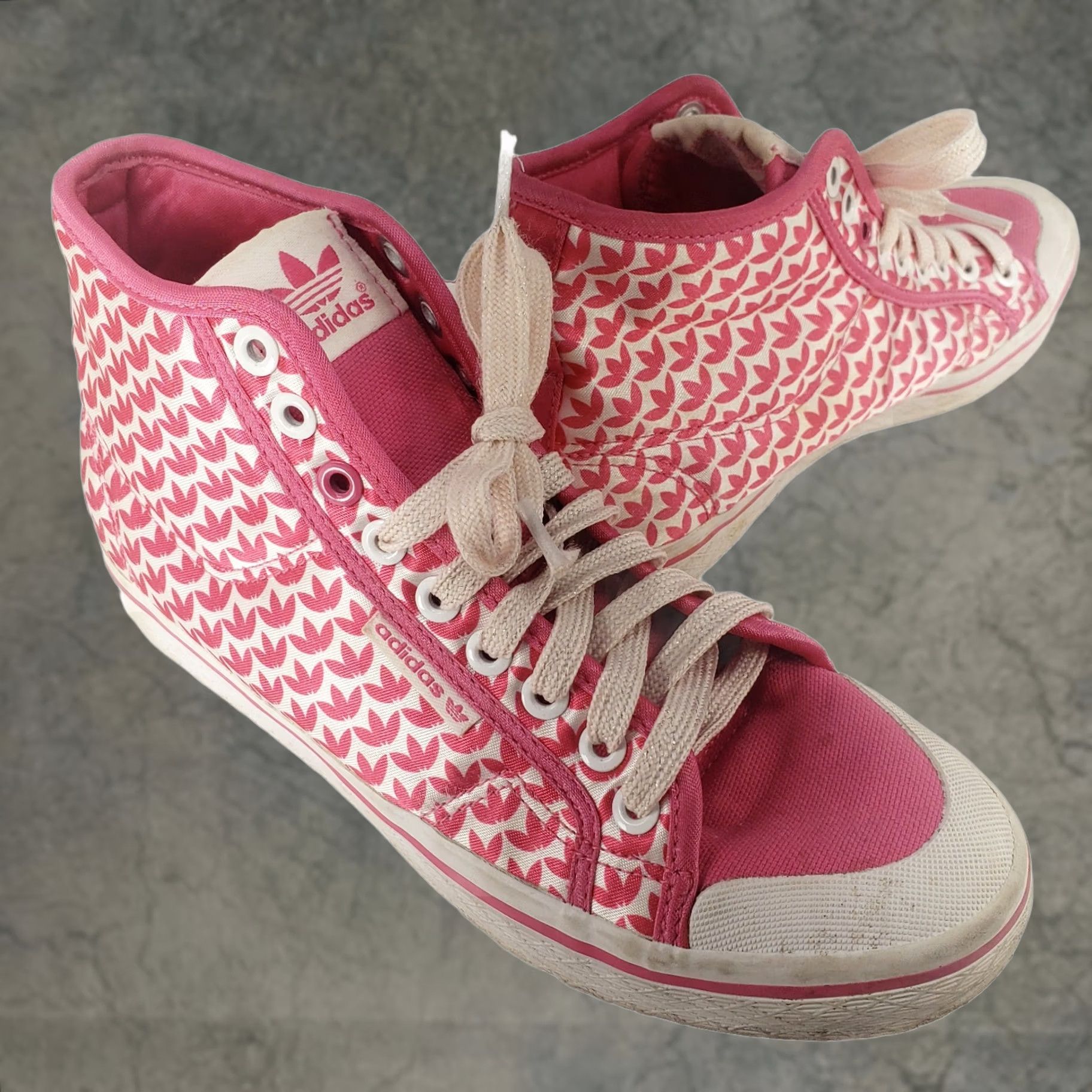Adidas Adidas Court High Friendship Women's 7 Pink Adidas Symbol All Over Pattern Sneaker High Top Size US 7 / IT 37 - 1 Thumbnail