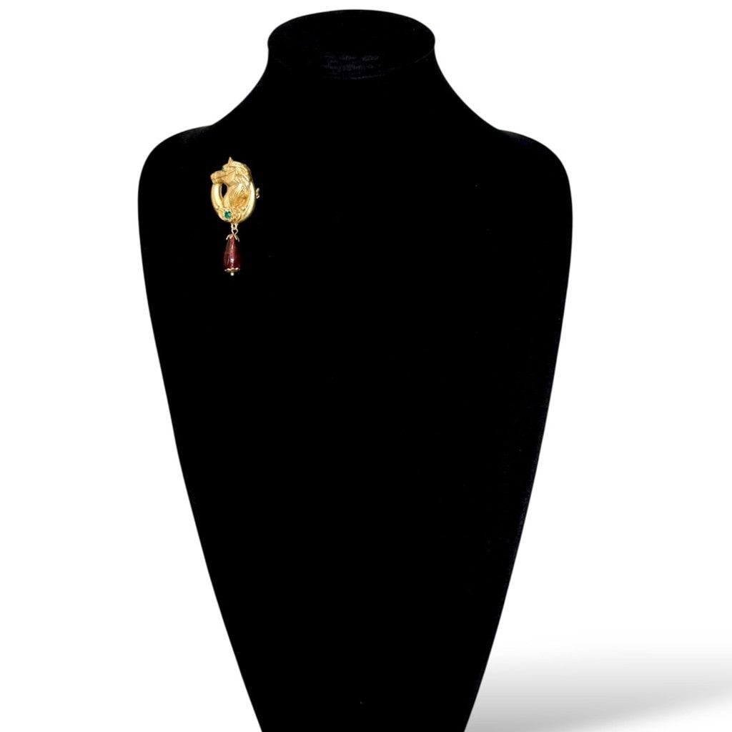 Neiman Marcus NEIMAN MARCUS | Vintage-Style Lion Head Brooch | Gold Tone R Size ONE SIZE - 4 Thumbnail