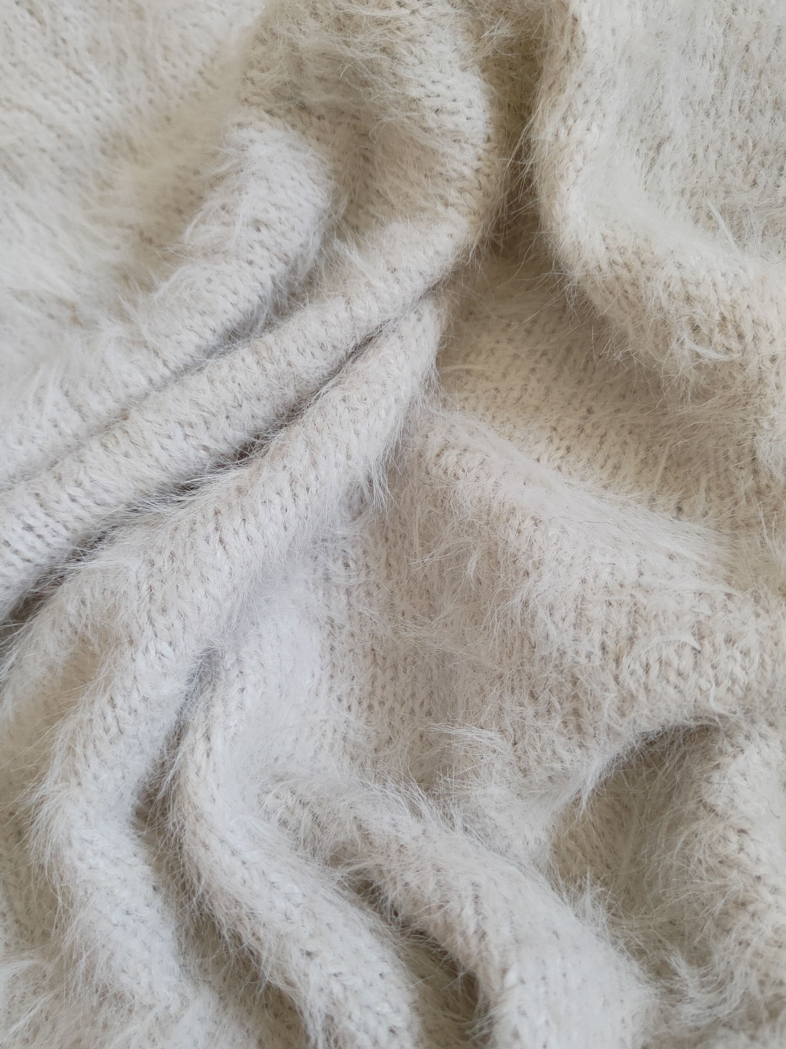 Homespun Knitwear Archives Light Gray Shag Shaggy Fur Mohair Knitwear #S2177 Size M / US 6-8 / IT 42-44 - 10 Thumbnail