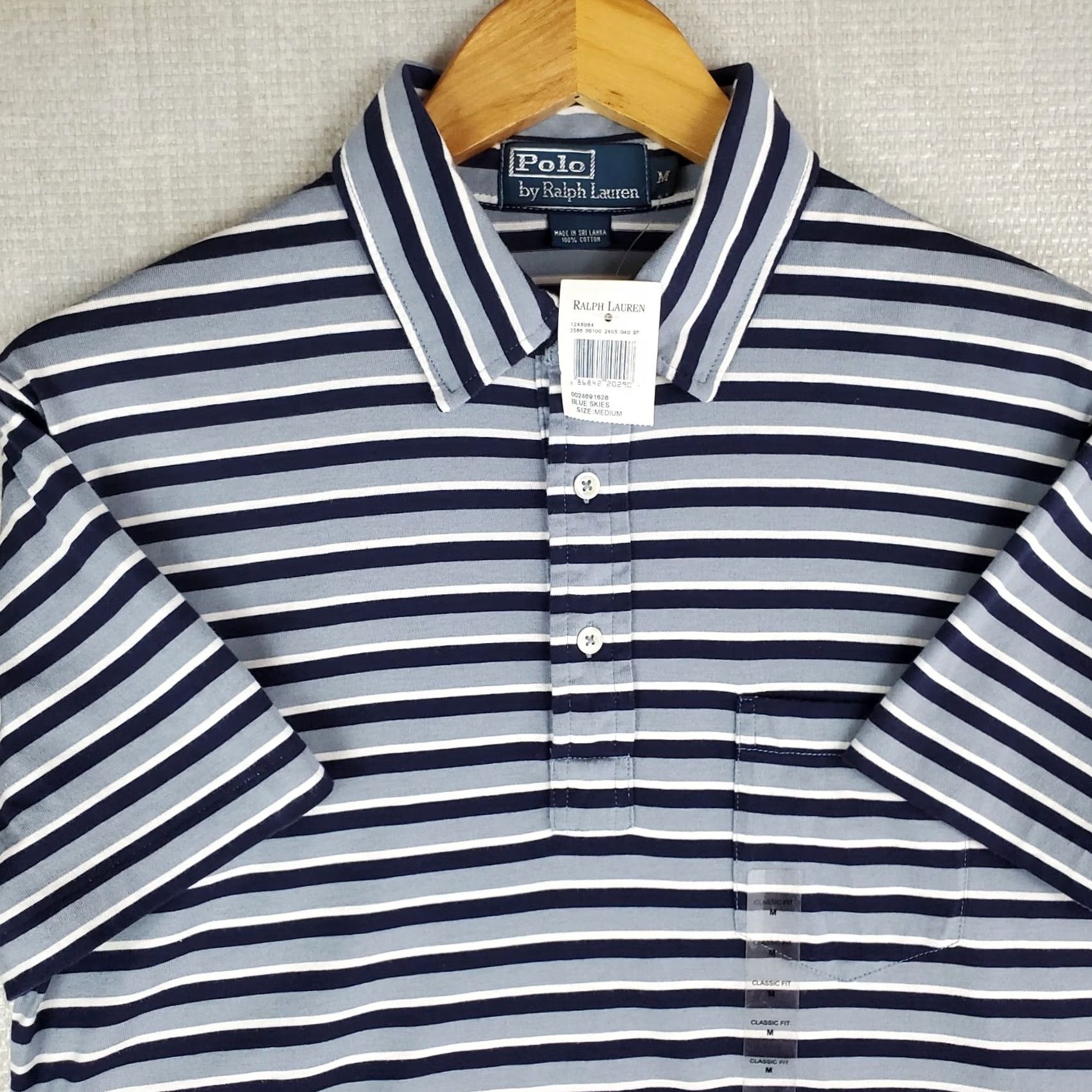 Polo Ralph Lauren Polo Ralph Lauren Polo Shirt Slim Fit Blue 100% Cotton Marine Outfitters New With Tags Mens Adult Medium Blue/White Stripes Size US M / EU 48-50 / 2 - 2 Thumbnail