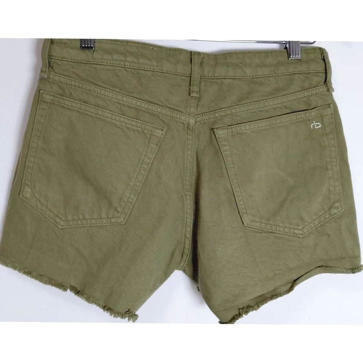 Rag & Bone rag & bone NEW YORK WDD2A51965SPLO Light Olive Cotton Shorts Regular 25 Women Casual Button Raw Hem 100% Cotton Size 42" / US 20 - 2 Thumbnail