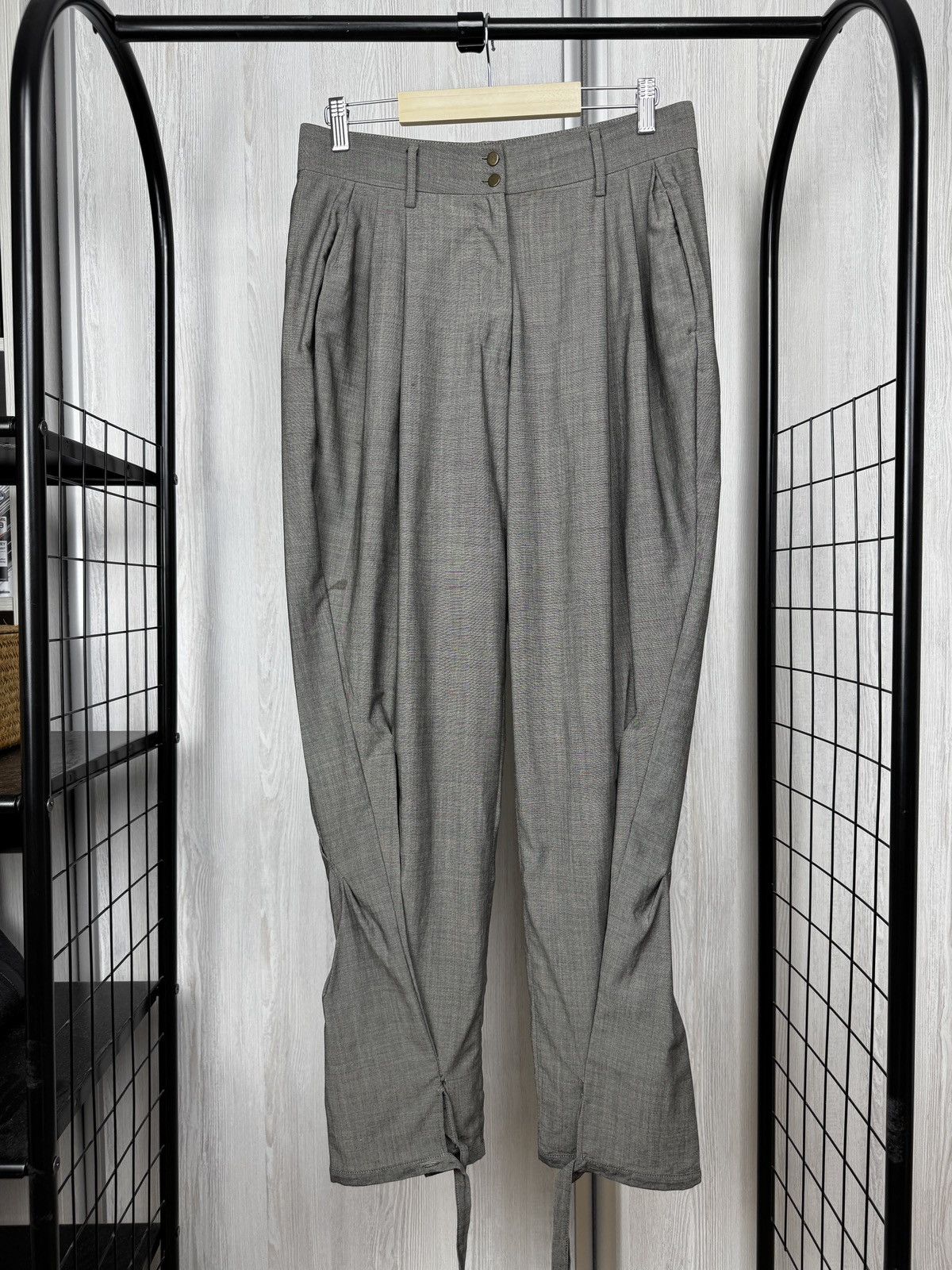 Marithe + Francois Girbaud Marithe Francois Girbaud gray avant garde bondage dress pant Size 29" - 1 Thumbnail