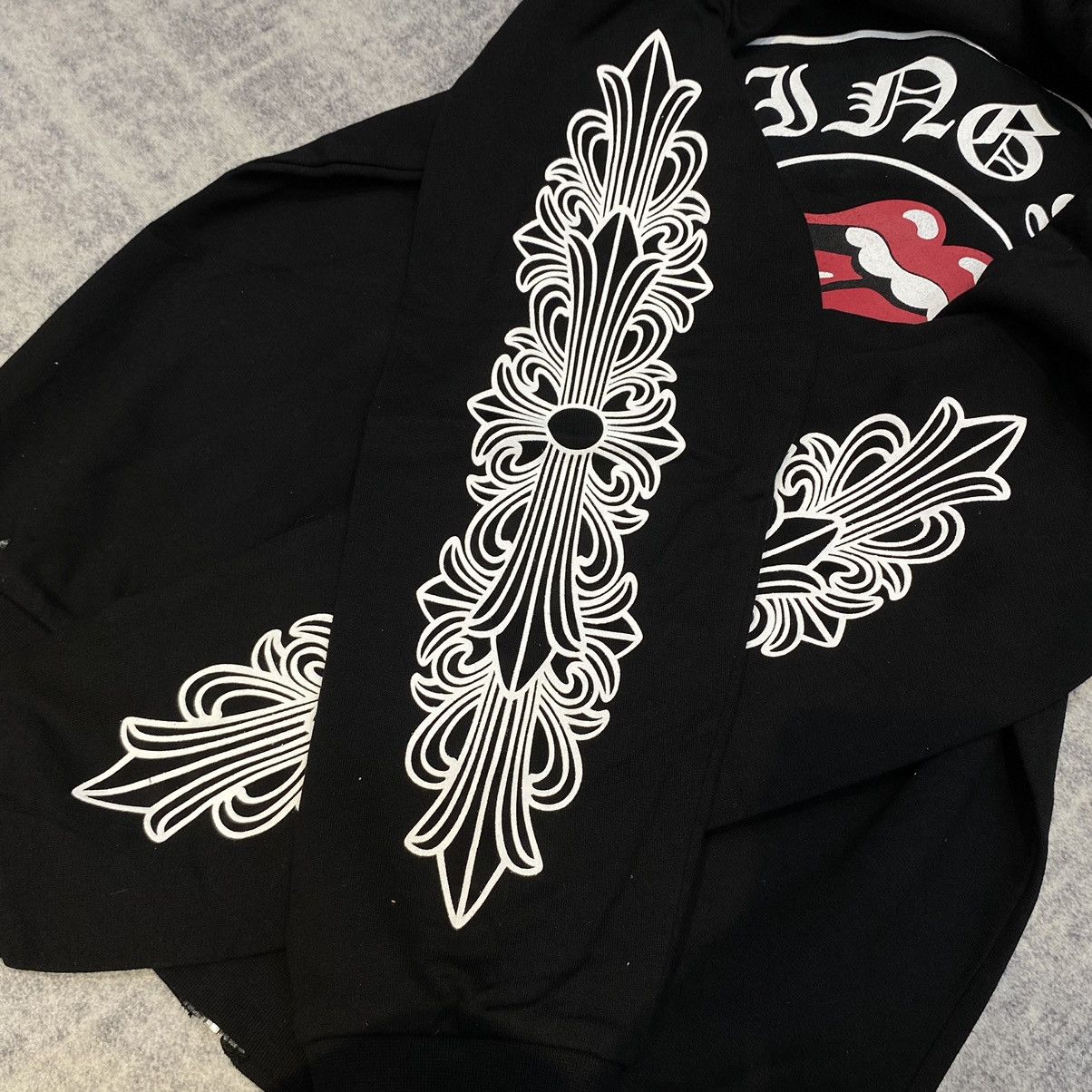 Chrome Hearts CHROME HEARTS Rolling Stones Zip Up Hoodie BLACK Size US M / EU 48-50 / 2 - 8 Thumbnail