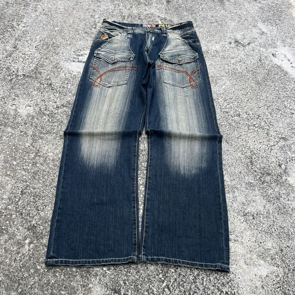 Akademiks “y2k style” AKADEMIKS ACID WASH DOUBLE POCKET BAGGY JEANS Size US 36 / EU 52 - 1 Thumbnail