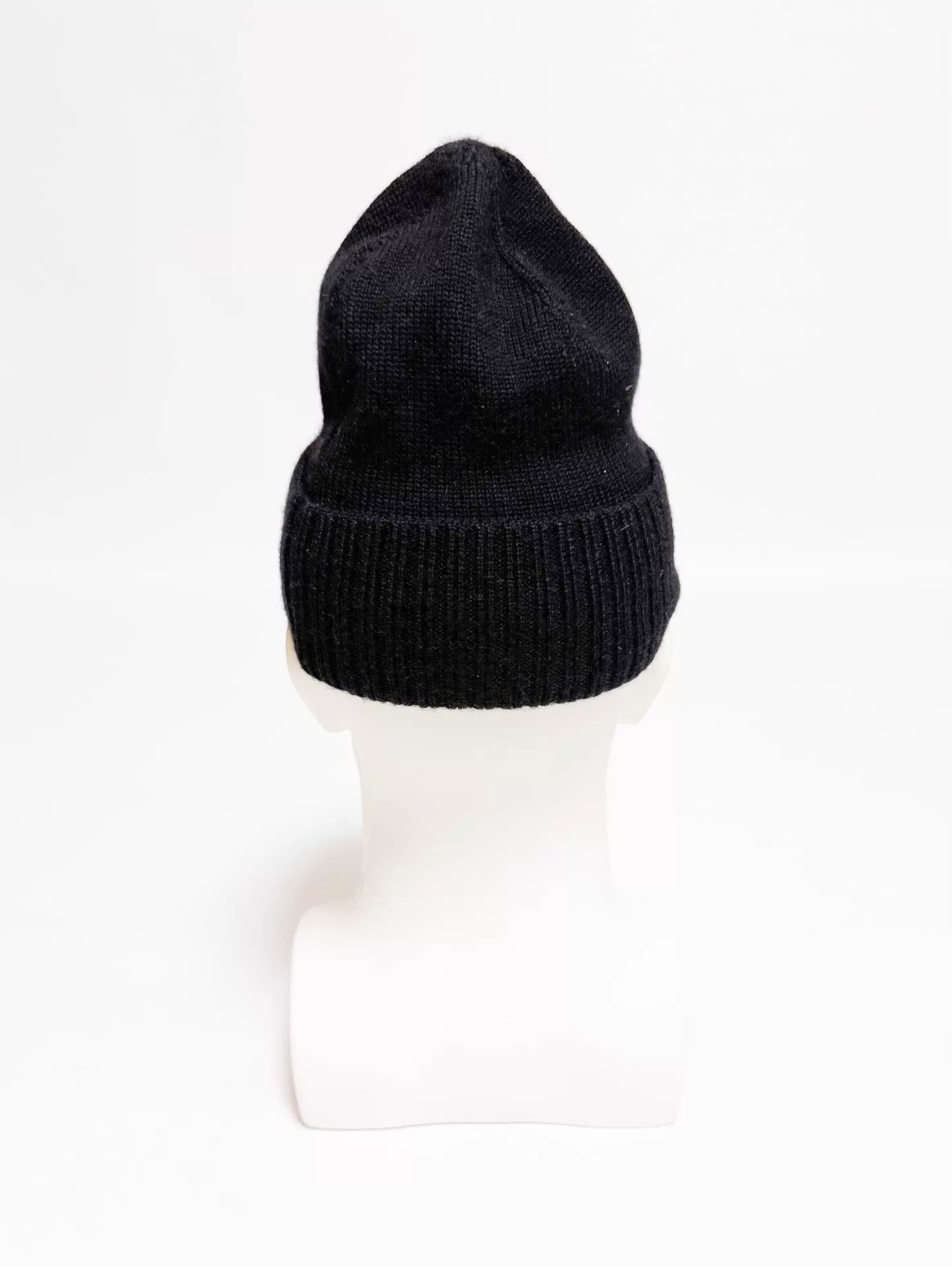 Yohji Yamamoto Yohji Yamamoto PH Wool 100% Black Beanie Car Embroidery Size ONE SIZE - 4 Thumbnail