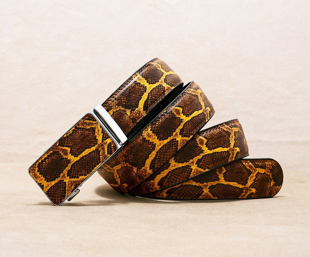 Japanese Brand × Leather Snake Pattern Leather Automatic Buckle Belt Size ONE SIZE - 1 Thumbnail