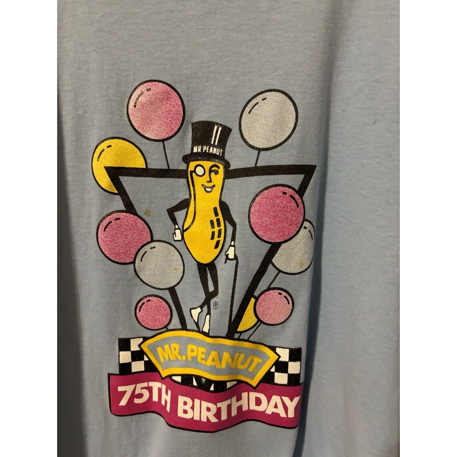 Other Vintage Mr. Peanut 75th birthday blue single T-shirt Size XL Size US XL / EU 56 / 4 - 6 Thumbnail
