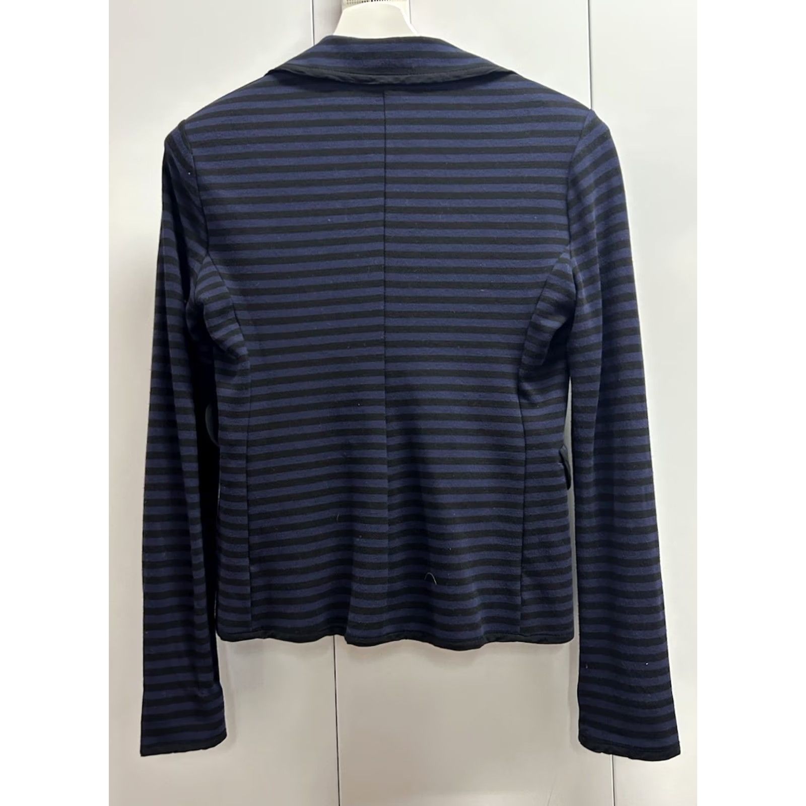 Vintage VINTAGE Ella Moss Blue/Black Striped ButtonUp Business Jacket Blazer Women XS Pockets USA Made Size XS / US 0-2 / IT 36-38 - 2 Thumbnail
