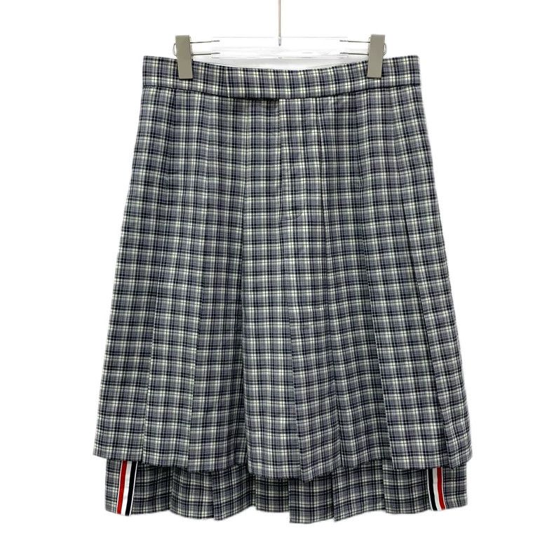 Thom Browne Thom browne Size 1 Gray plaid wool pleated skirt 2505-Next Size 25" / US 0 / IT 36 - 1 Thumbnail