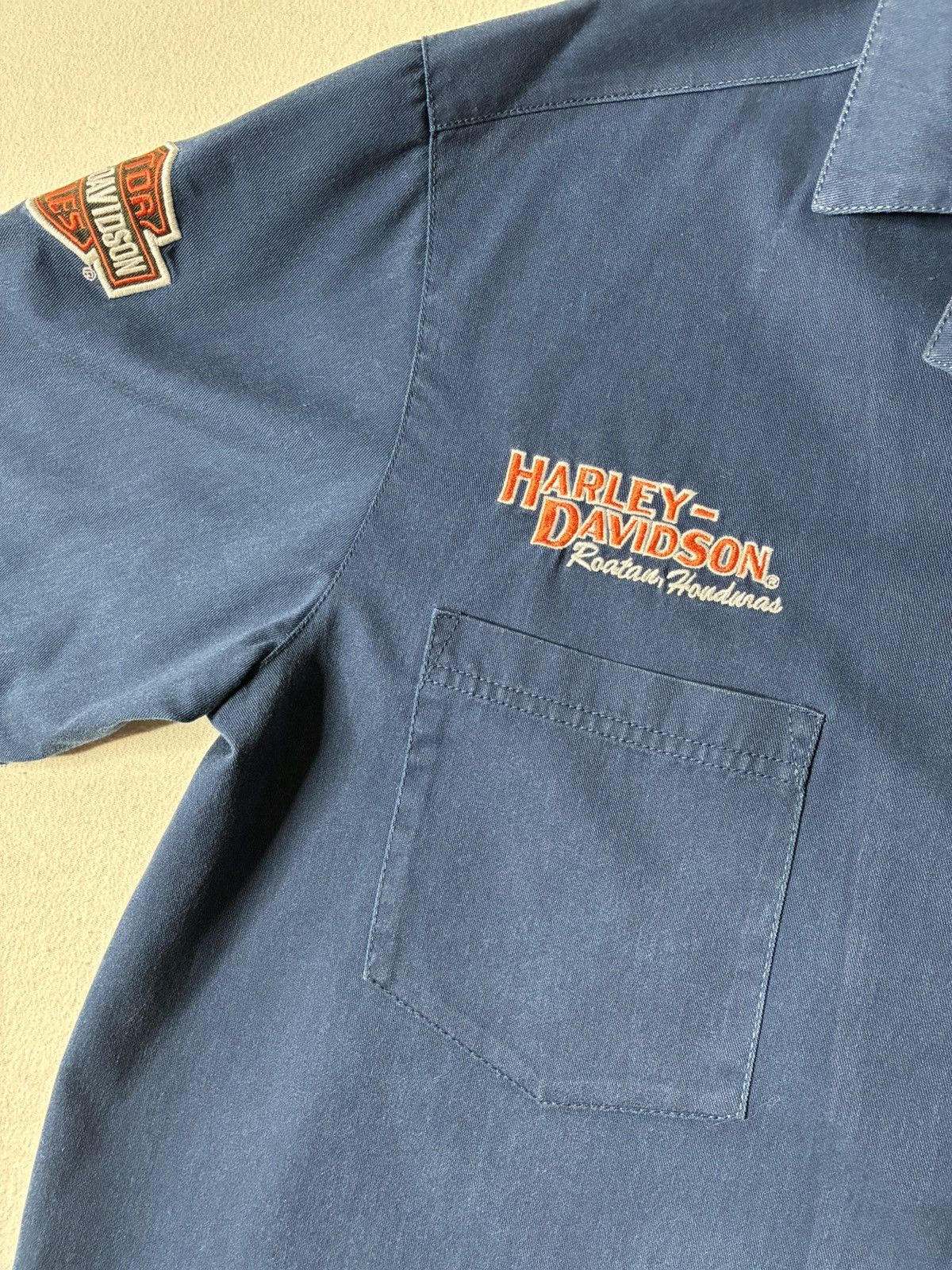 Harley Davidson 🔥RARE Harley-Davidson Roatan Honduras Mechanic Shirt Size US L / EU 52-54 / 3 - 2 Thumbnail