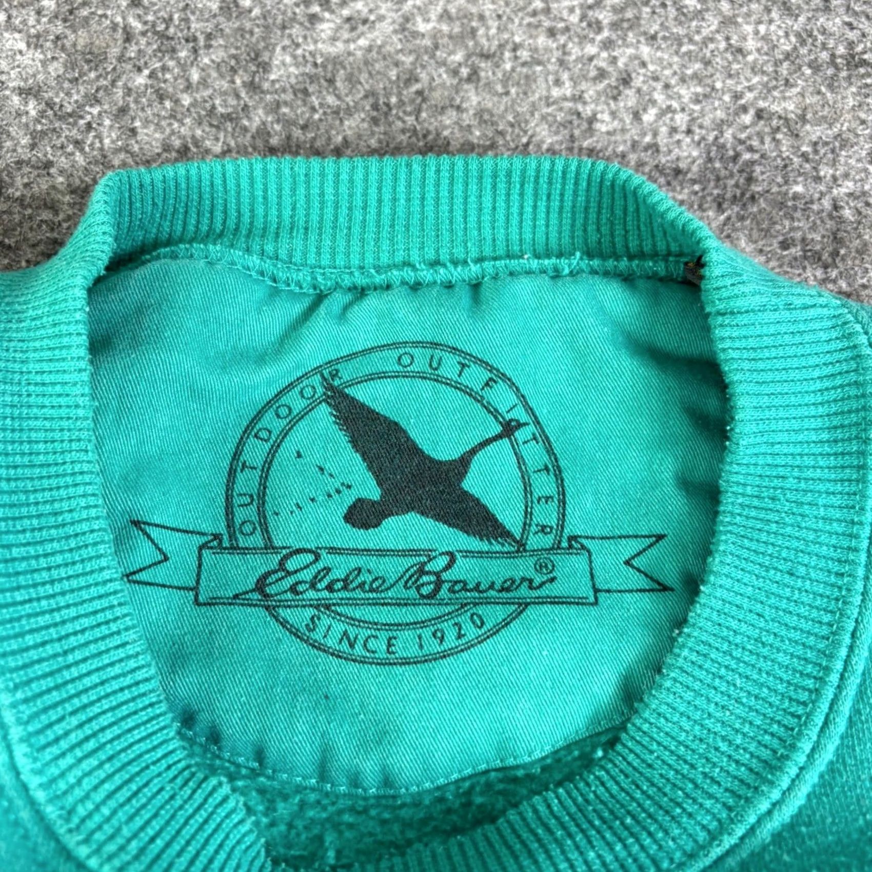 Eddie Bauer VINTAGE Eddie Bauer Sweatshirt Mens XL Crewneck Teal Green Fleece Pullover 90s Size US XL / EU 56 / 4 - 3 Thumbnail