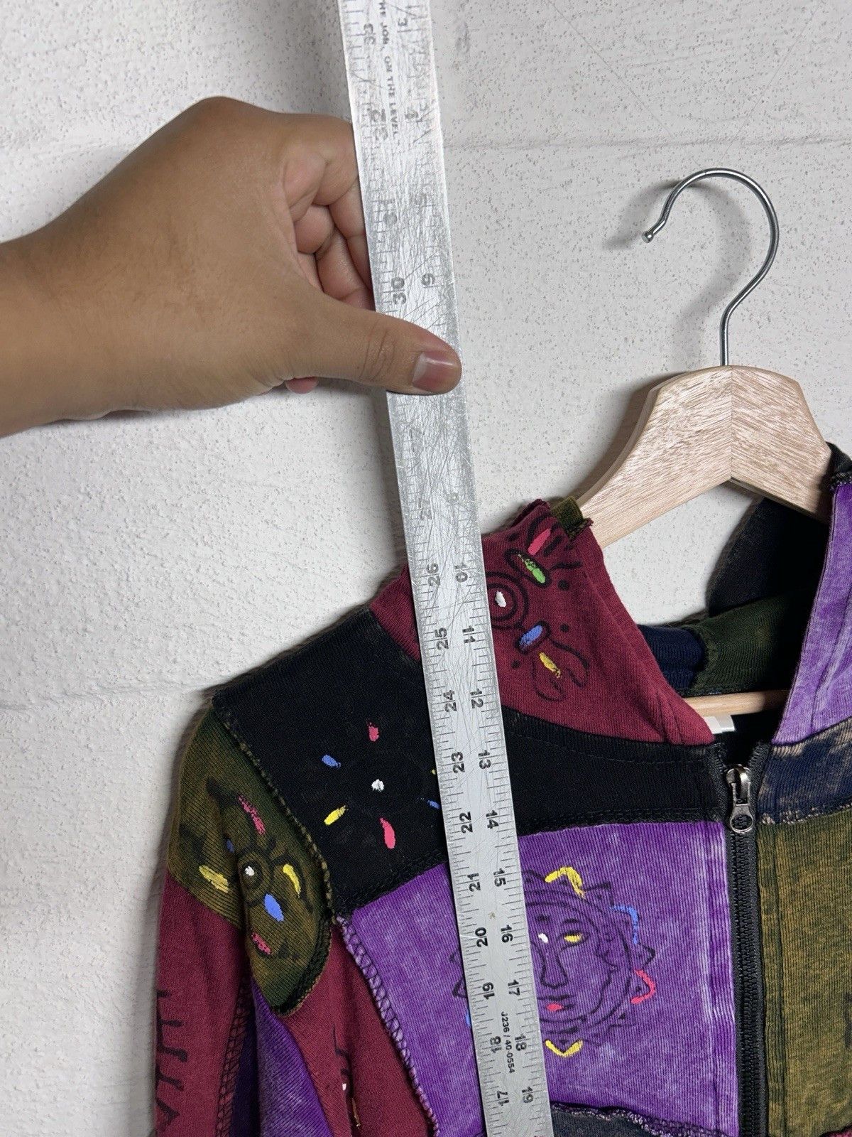 Vintage Hippie Patchwork Painted Boho Zip Up Hoodie Size S/M Women’s Size S / US 4 / IT 40 - 6 Thumbnail