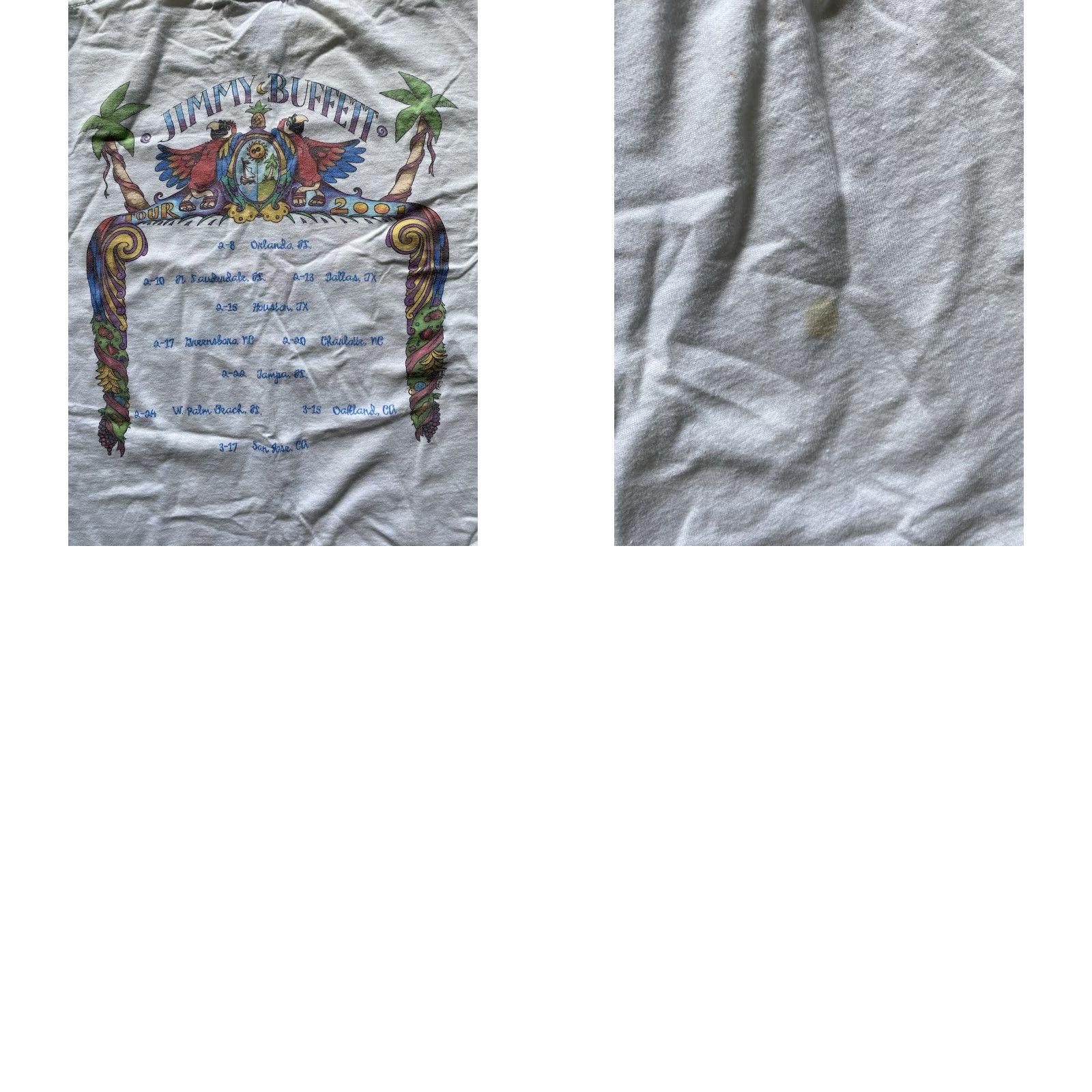 Vintage VINTAGE Jimmy Buffett Tour Shirt M&O KNITS T-Shirt Men XL White Short Sleeve Size US XL / EU 56 / 4 - 10 Thumbnail