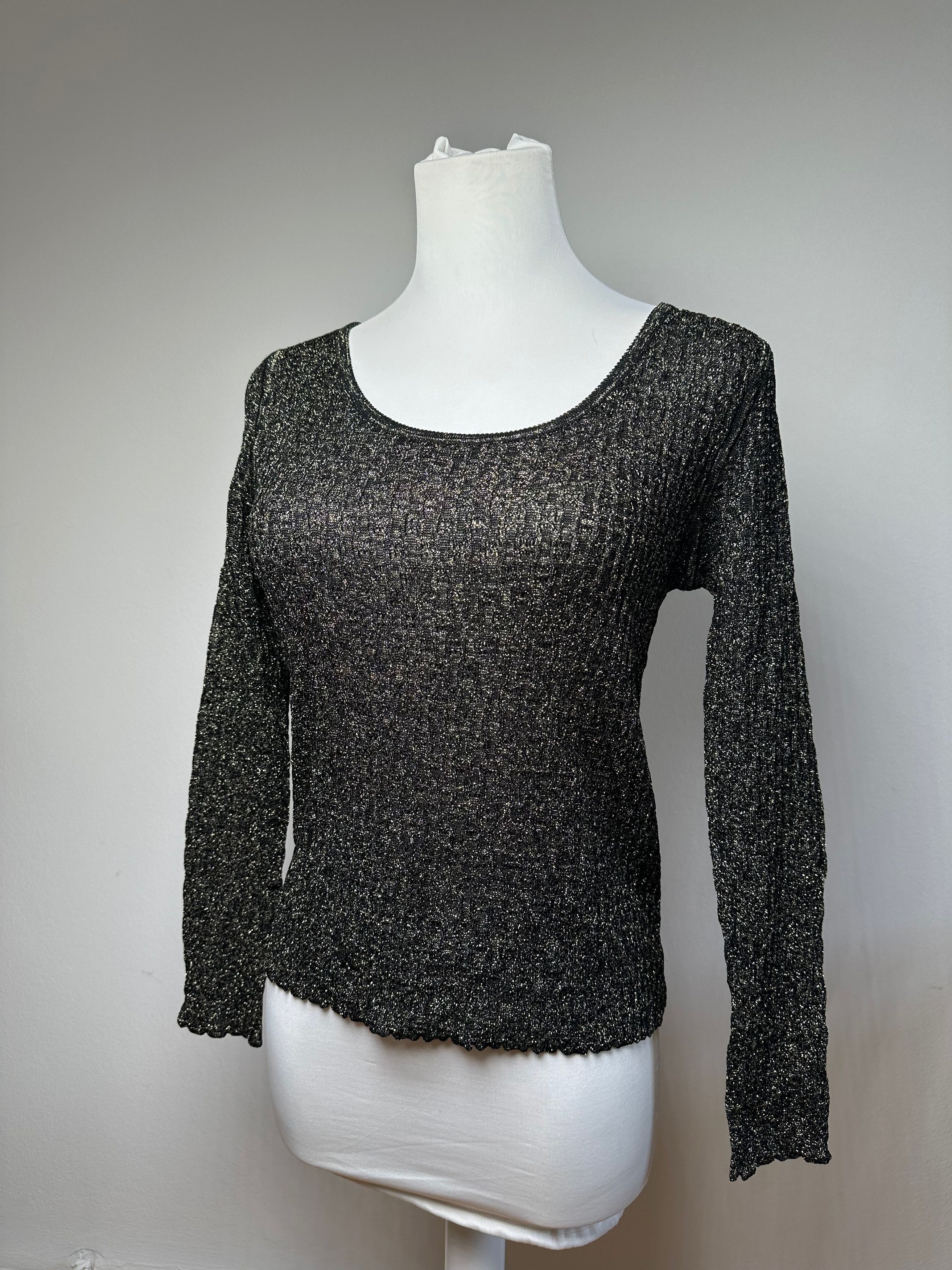Dior Vintage Crewneck Glitter Sweater Black Gold M Size S / US 4 / IT 40 - 1 Thumbnail