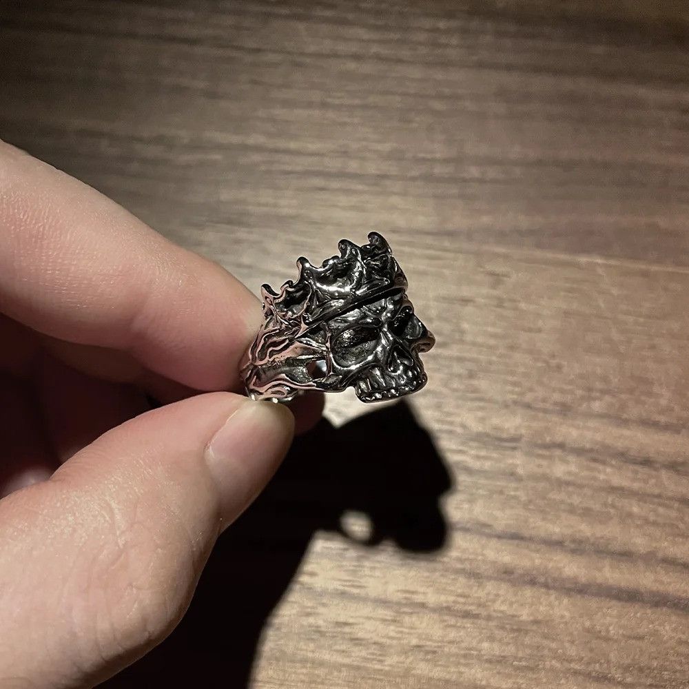 Japanese Brand × Jewelry × Vintage Retro Crown Skull Ring Size ONE SIZE - 5 Thumbnail