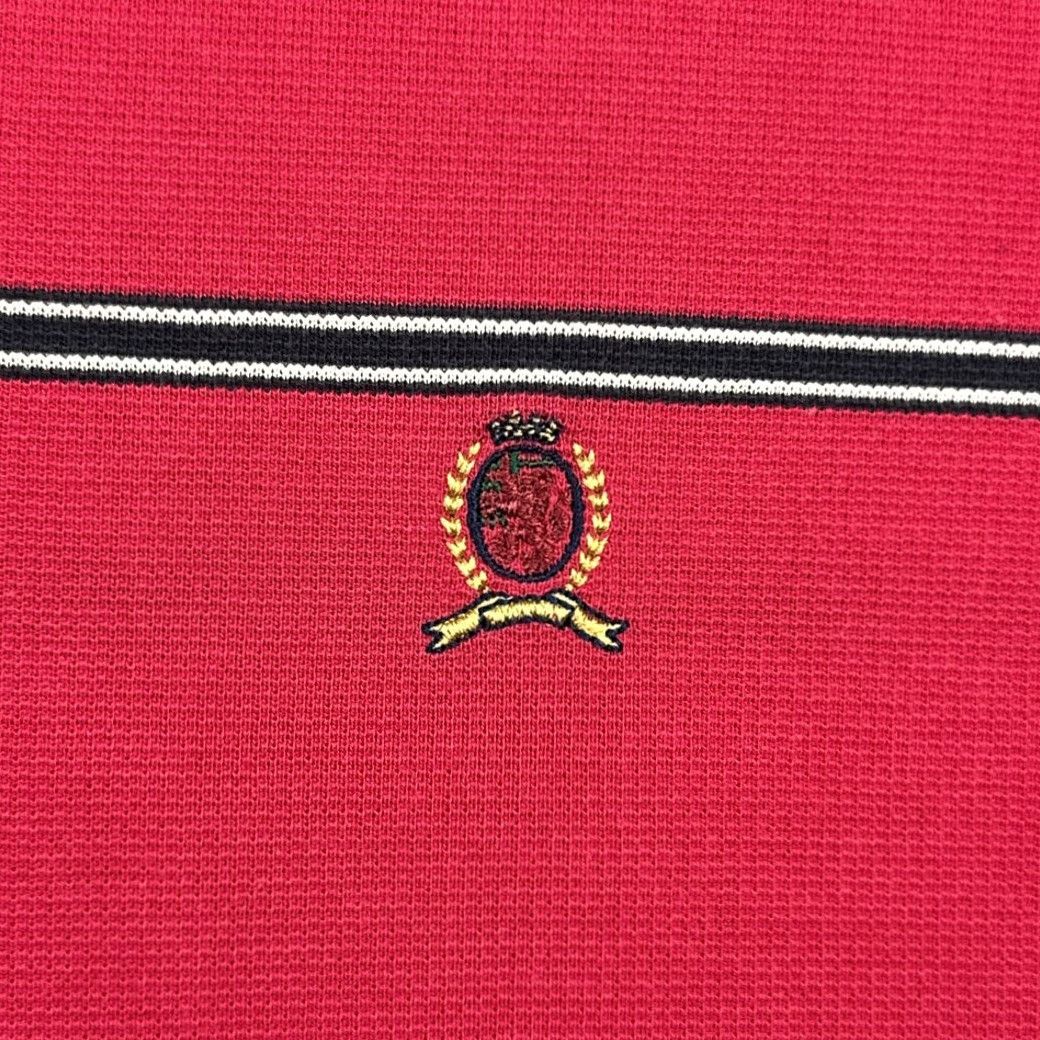Tommy Hilfiger VINTAGE Tommy Hilfiger Polo Shirt Adult MEDIUM Pink Stripes 90s Crest Shirt Mens Size US M / EU 48-50 / 2 - 5 Thumbnail