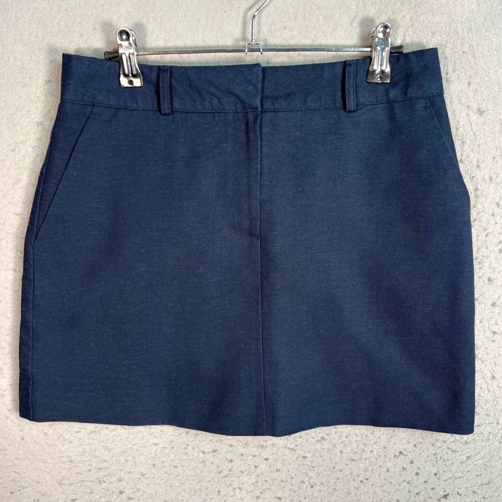 Vintage The Frankie Shop Womens Medium Navy Blue Mini Skirt Rayon Blend Size 32" / US 10 / IT 46 - 2 Thumbnail