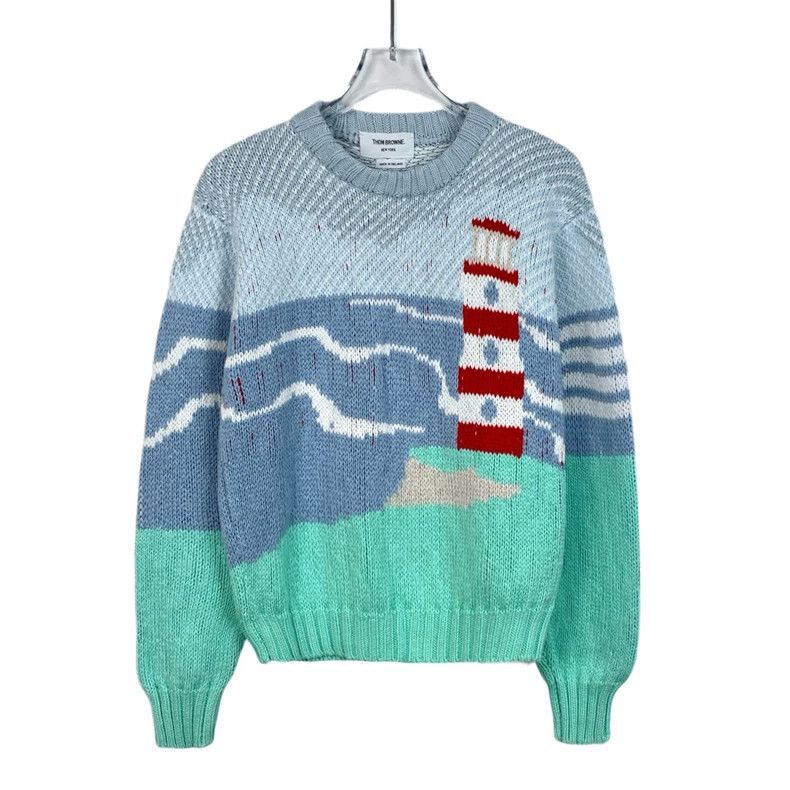 Thom Browne Thom Browne Colorful Knit Sweater with Lighthouse - dmc Size US S / EU 44-46 / 1 - 1 Thumbnail