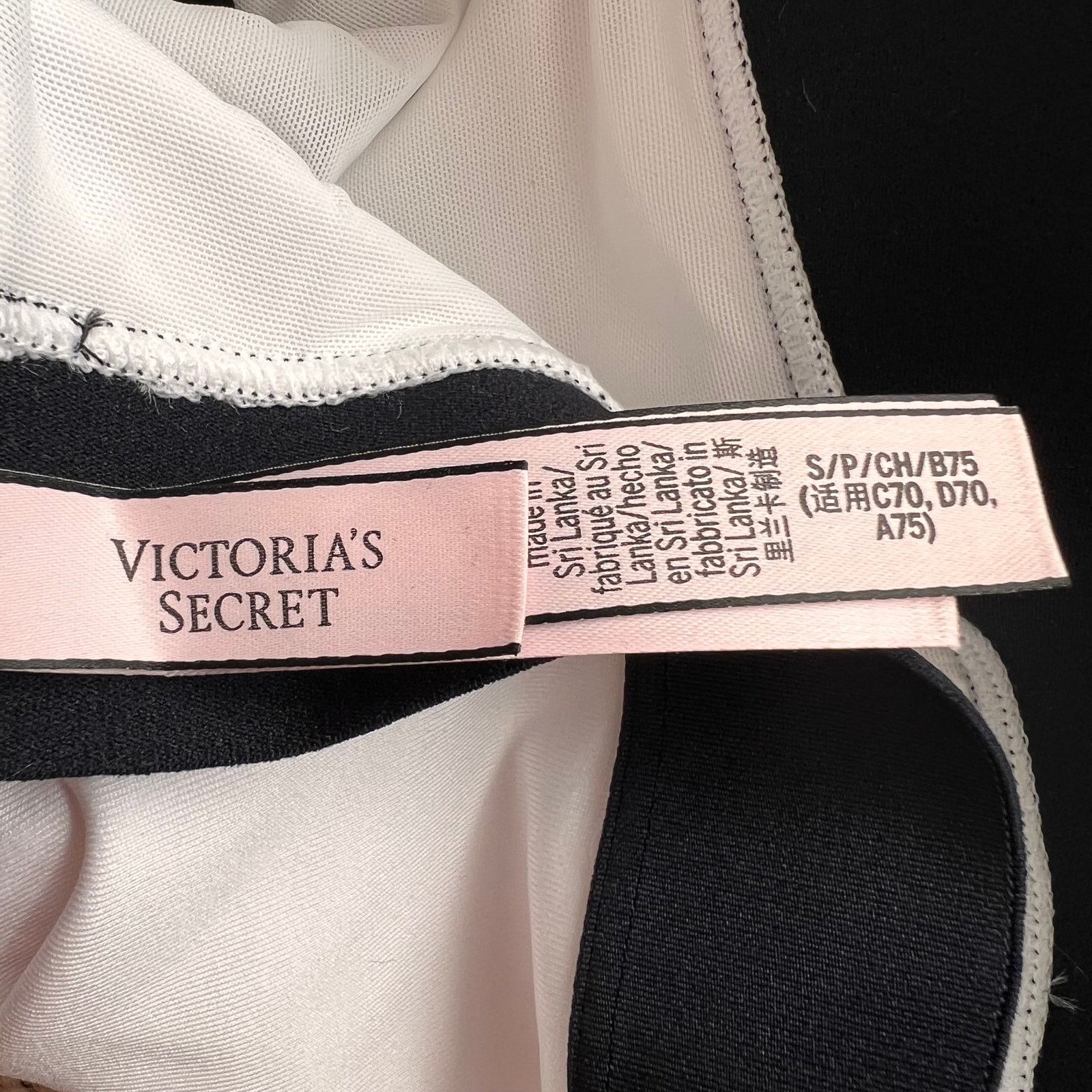 Kate Spade Victoria's Secret White Black Player Sports Bra, S Size ONE SIZE - 3 Thumbnail
