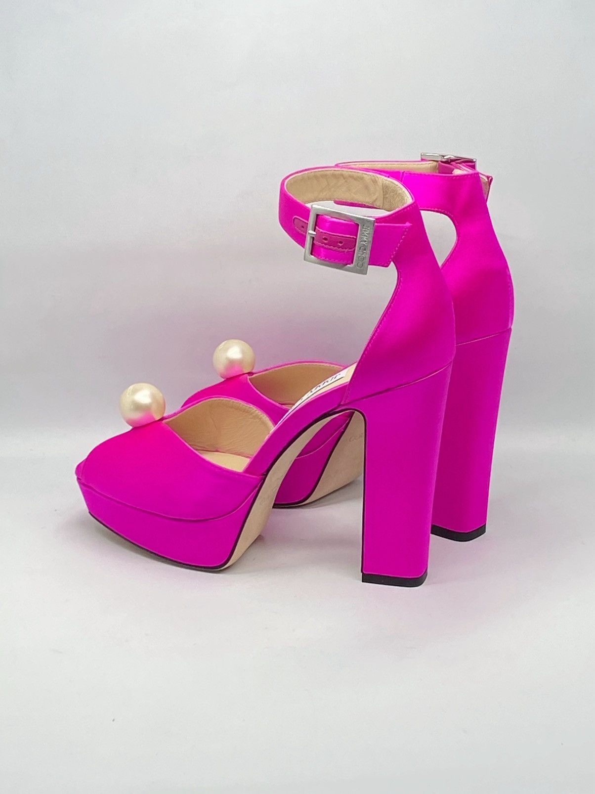 Jimmy Choo Jimmy Choo Socorie 120 Satin Platform Sandals size 37.5 Size US 7.5 / IT 37.5 - 11 Thumbnail