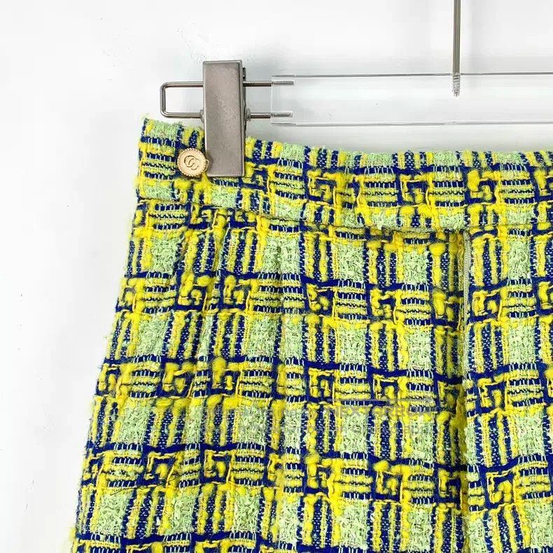 Gucci Gucci 23 light green plaid cotton casual woven tweed short Size 24" / US 00 / IT 34 - 3 Thumbnail