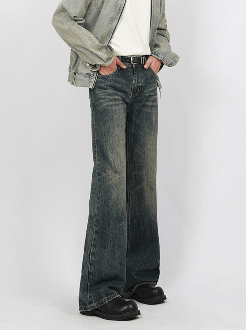 Japanese Brand × Vintage Men's cleanfit distressed vintage flared jeans Size US 32 / EU 48 - 4 Thumbnail