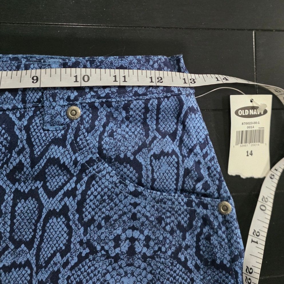 Old Navy Old Navy Blue Snakeskin Stretch Mini Skirt - Size 14 Size 36" / US 14 / IT 50 - 5 Thumbnail