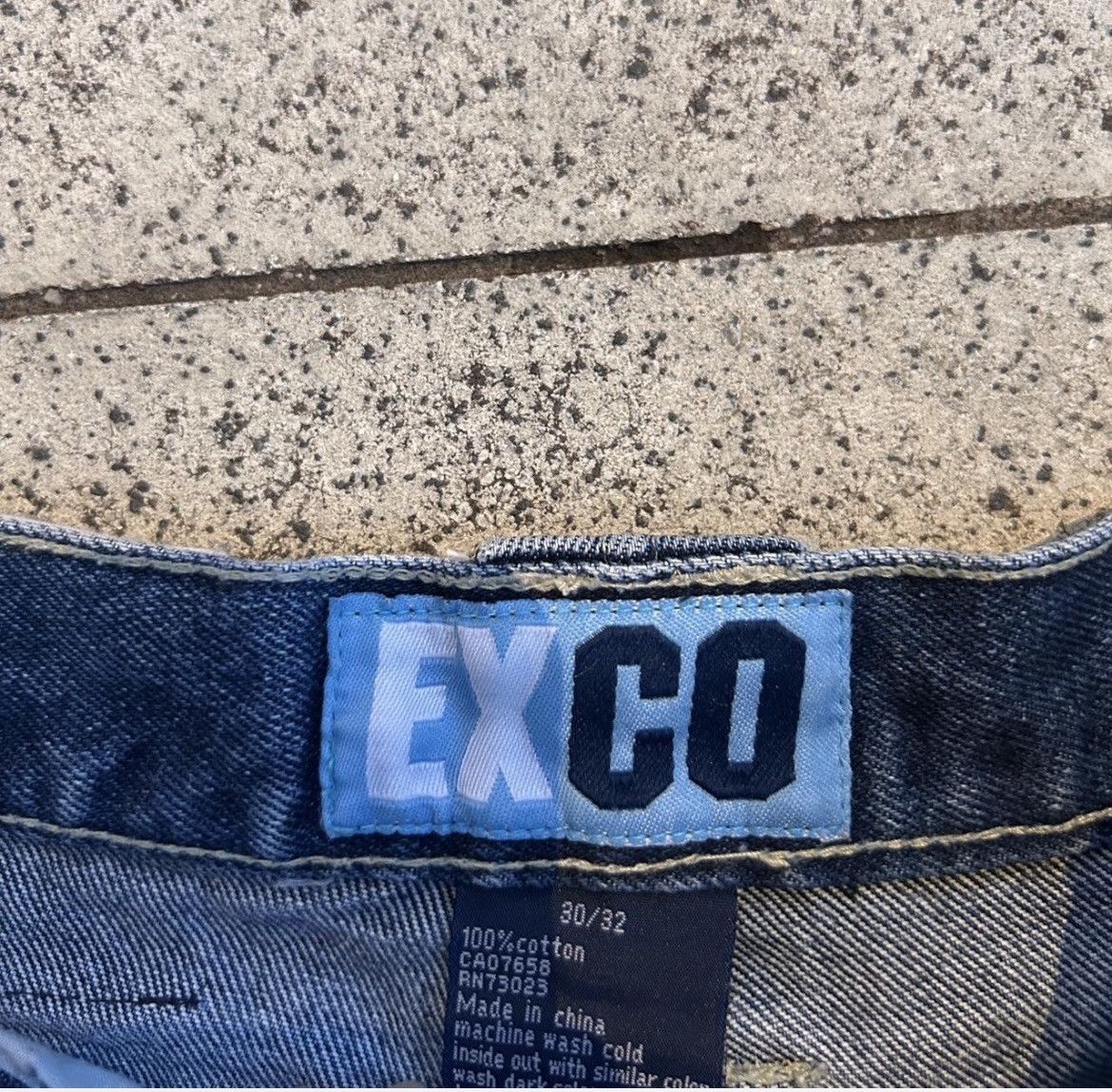 Vintage Y2K Exco Jeans Baggy Pitbull Embroidered Design (30x32 inch) Size US 30 / EU 46 - 4 Thumbnail