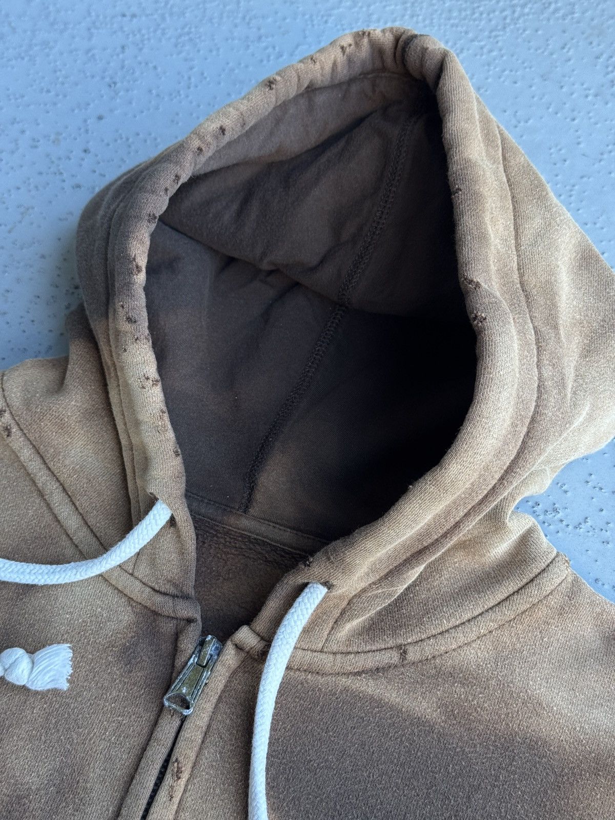 Vintage Faded distressed hoodie brown full zip vintage M-L Size US M / EU 48-50 / 2 - 14 Thumbnail