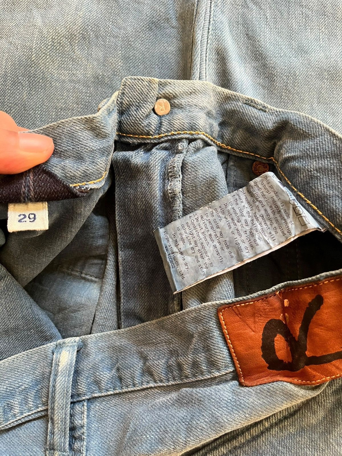45rpm × Japanese Brand Vintage 45Rpm Selvedge Light Blue Sky Distressed Jeans Size US 30 / EU 46 - 12 Thumbnail