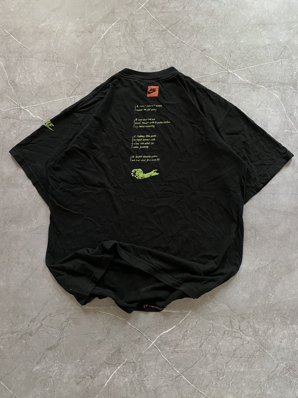 Nike × Vintage Vintage 90s Nike Big Foot Logo Oversized Rap Y2K T Shirt Size US XL / EU 56 / 4 - 4 Thumbnail