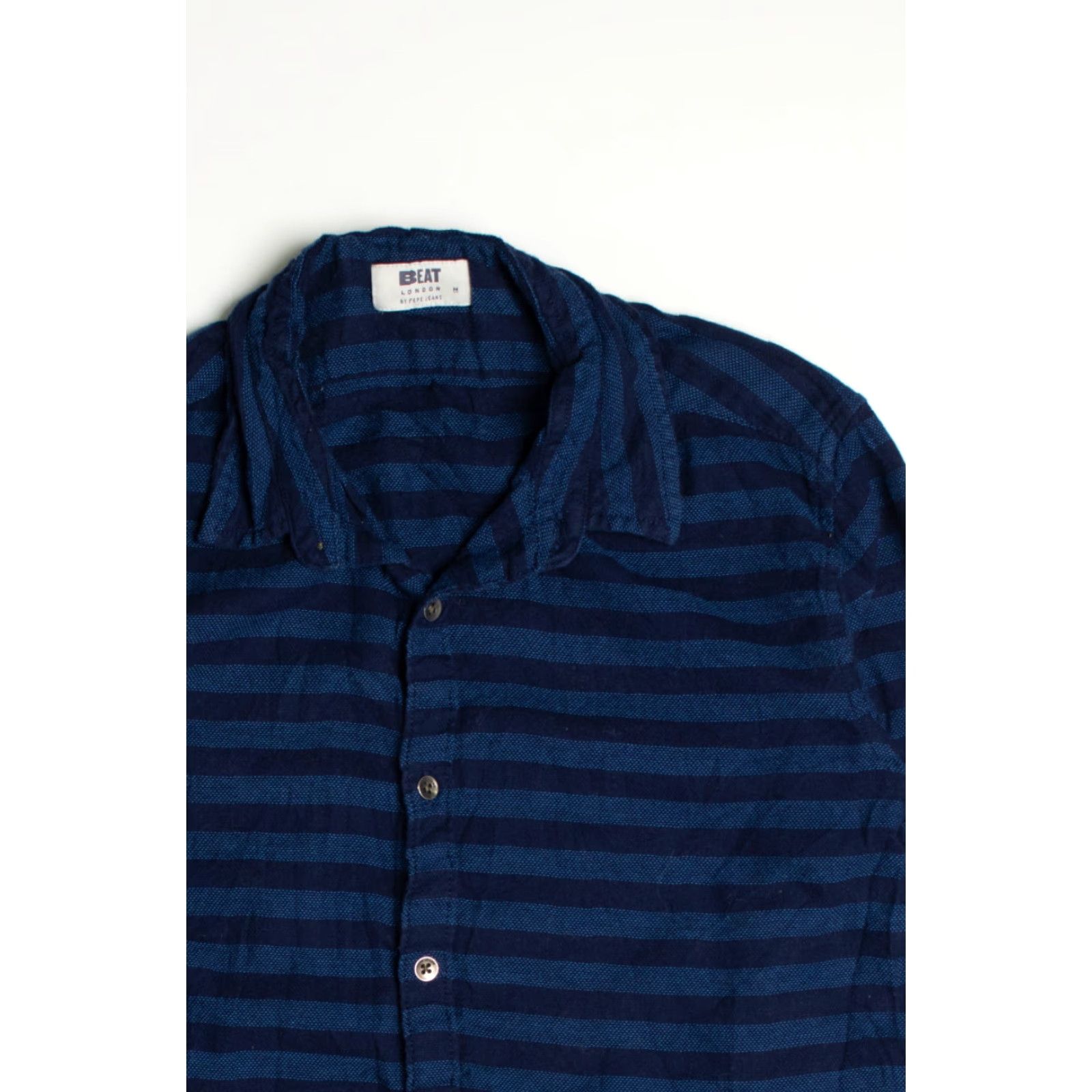 Pepe Jeans VINTAGE Pepe Jeans Blue Striped Flannel Shirt Medium London Size US M / EU 48-50 / 2 - 2 Thumbnail