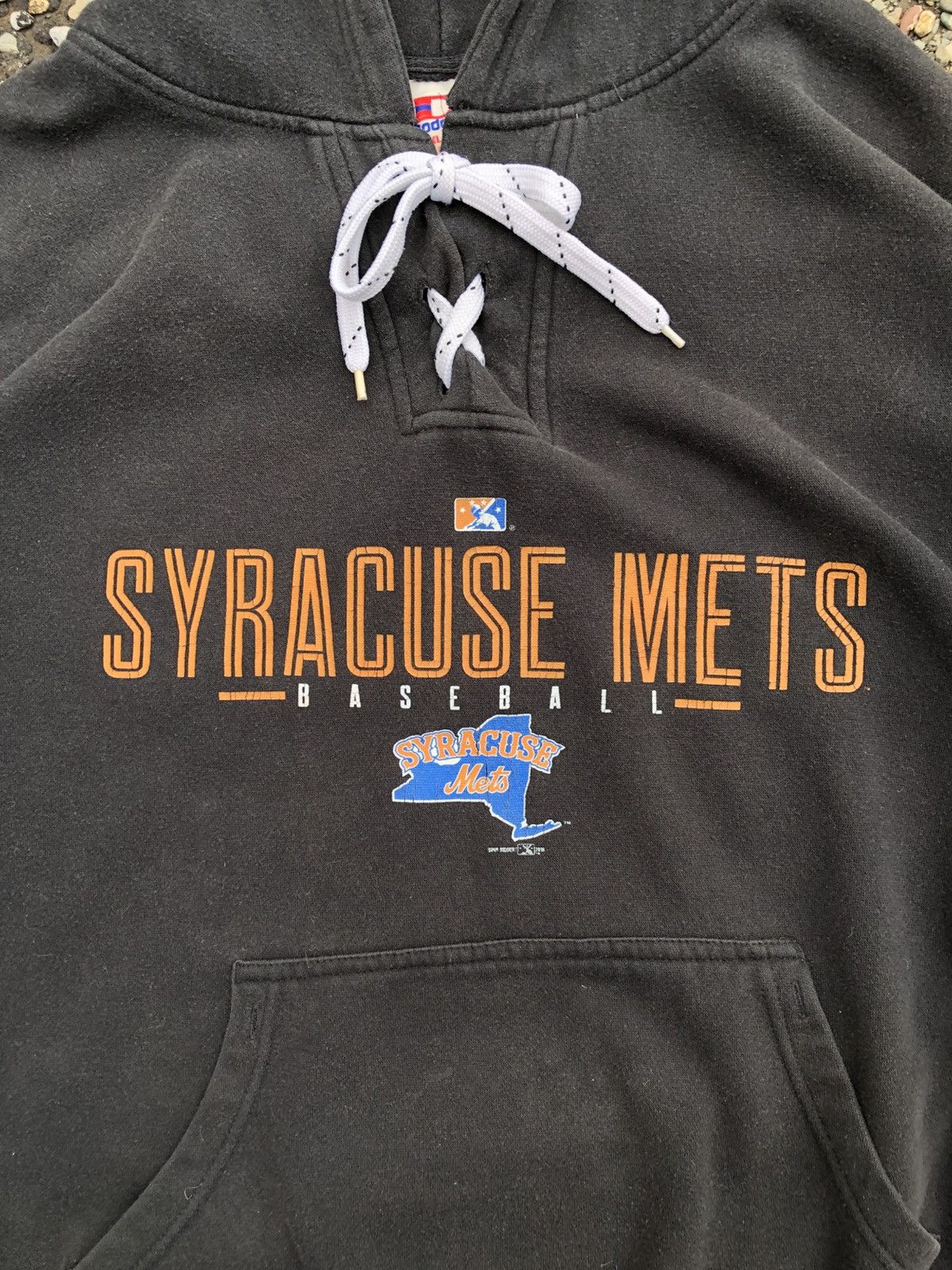 MLB × Vintage 2019 Syracuse Mets Minor League Baseball Hooded Sweatshirt Size US XXL / EU 58 / 5 - 4 Thumbnail