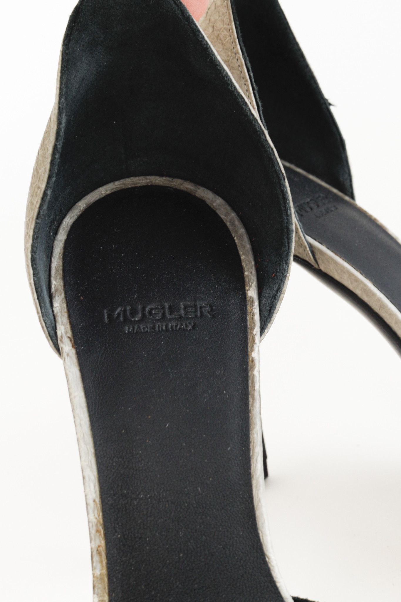 Mugler Mugler Black & White Mix-Material Strap Heels Size US 5.5 / IT 35.5 - 11 Thumbnail