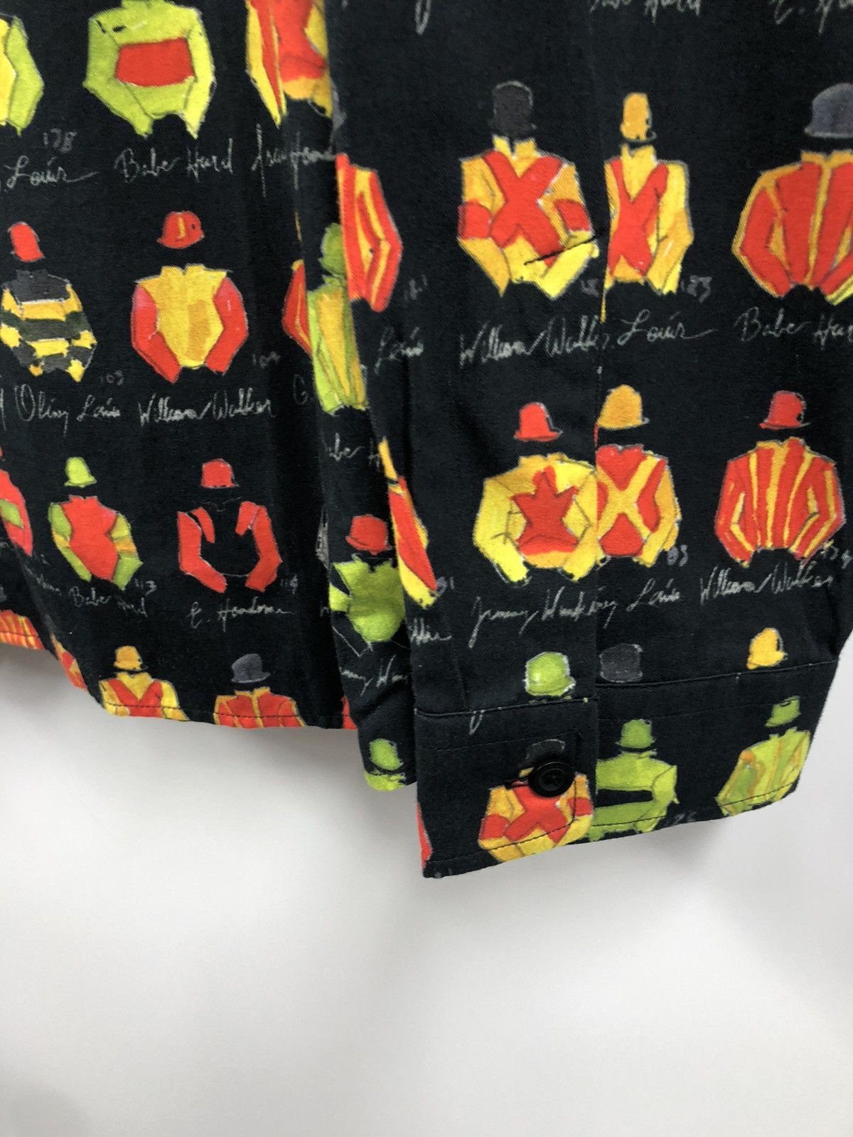 DENIM TEARS Denim Tears FW24 Watercolor Jockey Black Button Up Shirt M Size US M / EU 48-50 / 2 - 5 Thumbnail