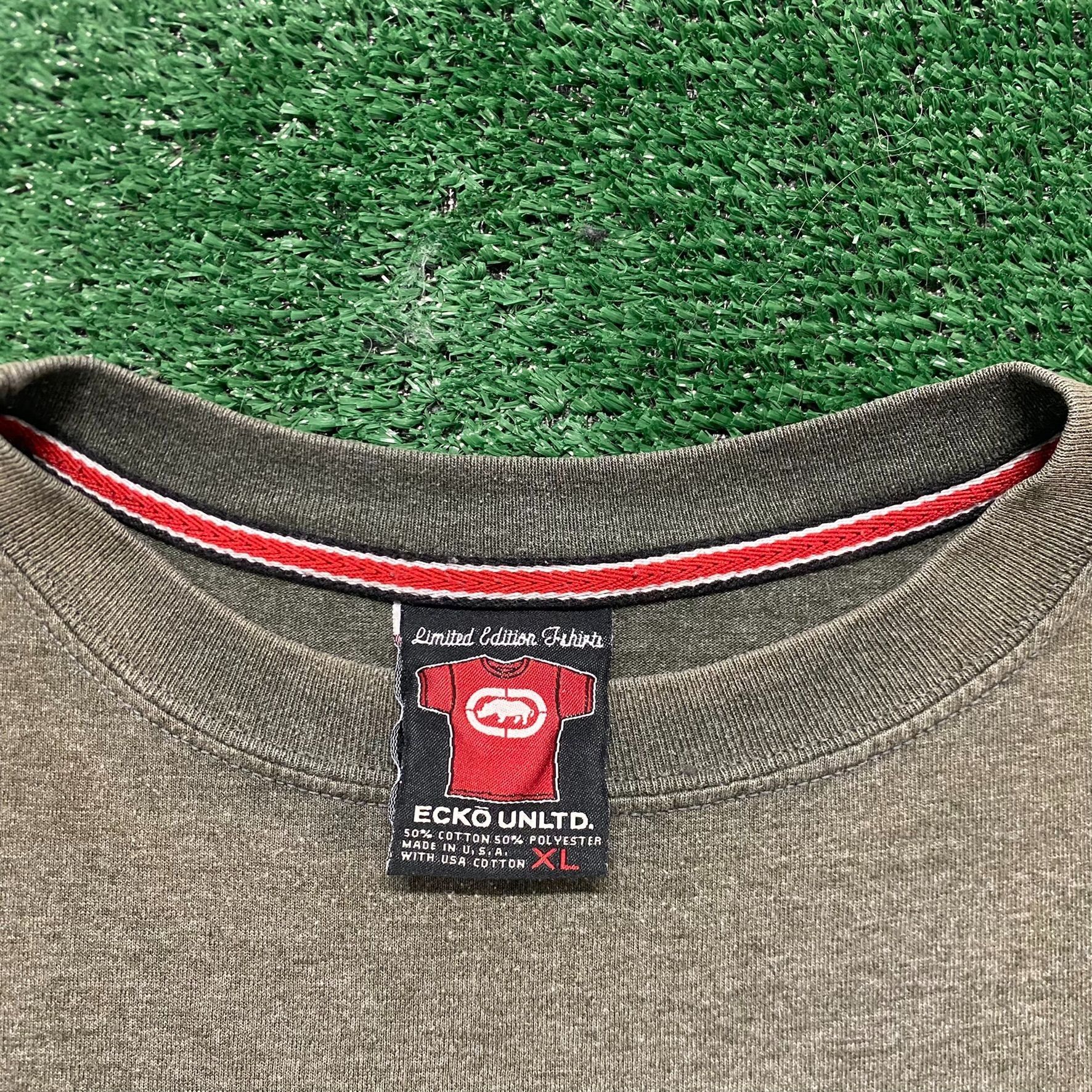 Ecko Unltd. Vintage 90s Ecko Unltd. Rhino Baggy Sun Faded Drill Trap Tee Size US XL / EU 56 / 4 - 4 Thumbnail