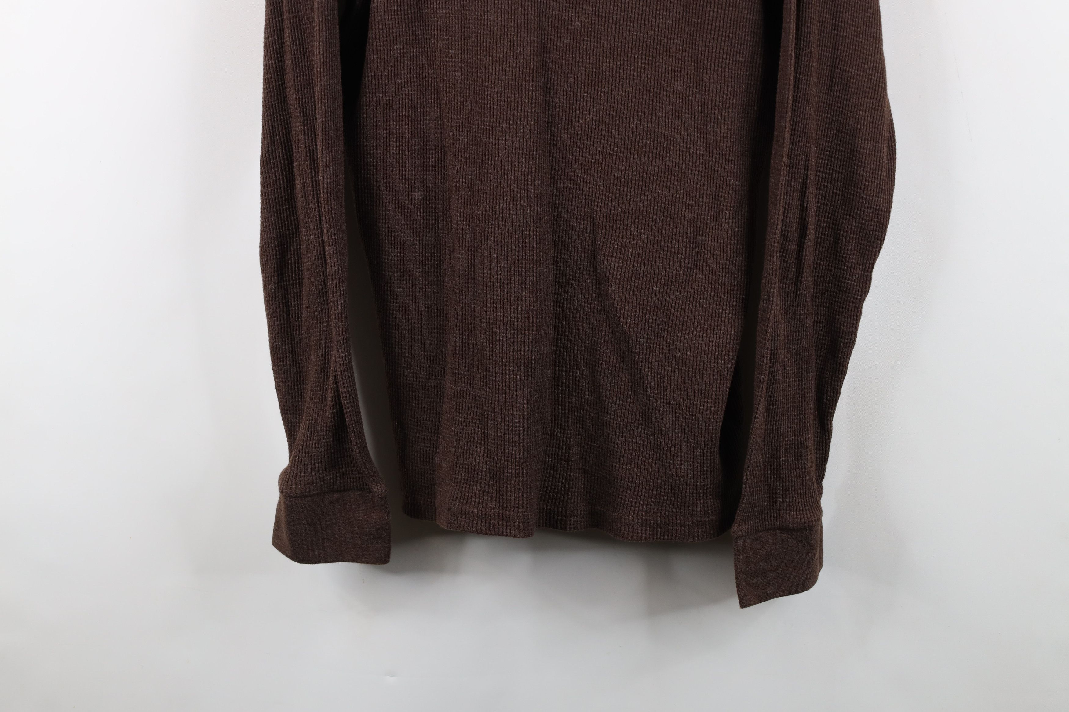 Vintage Vintage 90s Y2K Streetwear Thermal Waffle Knit T-Shirt Brown Size US XL / EU 56 / 4 - 3 Thumbnail
