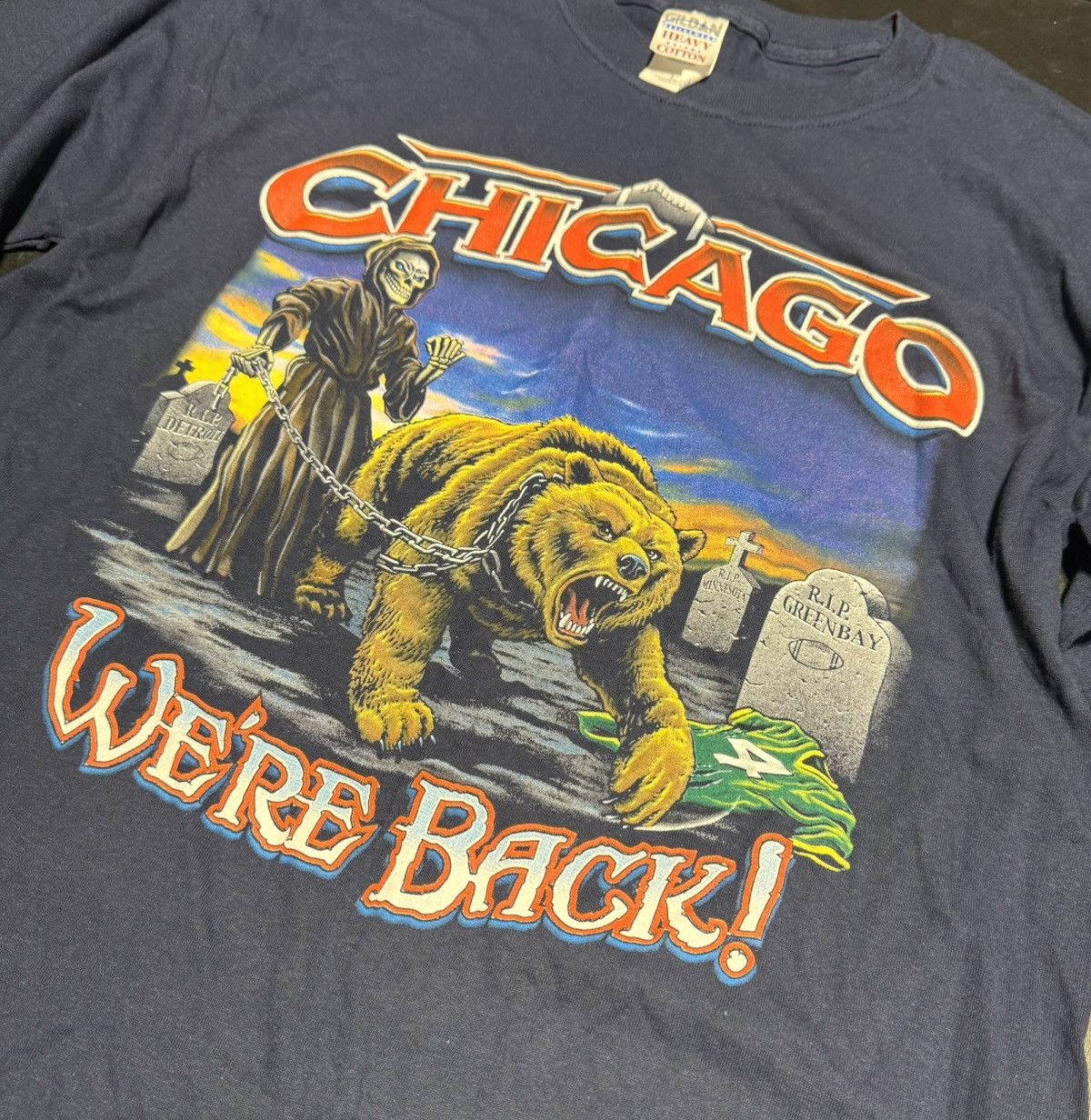 NFL Vintage NFL Chicago Bears Grim Reaper T-Shirt RIP Size Large Size US L / EU 52-54 / 3 - 2 Thumbnail