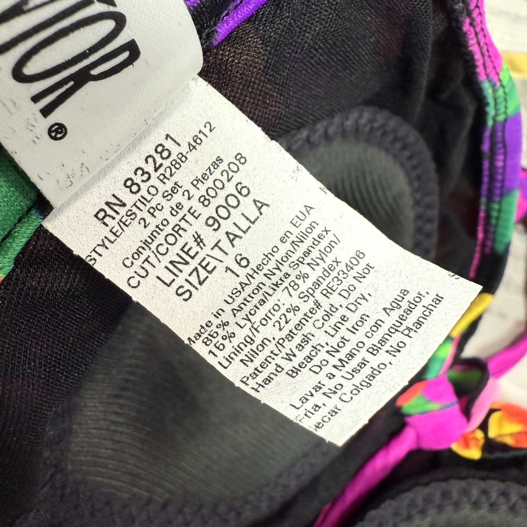 Vintage VINTAGE Carol Wior Purple Floral Swimwear Bikini Halter Top Sz 16 NWT Size XXL / US 16-18 / IT 52-54 - 5 Thumbnail